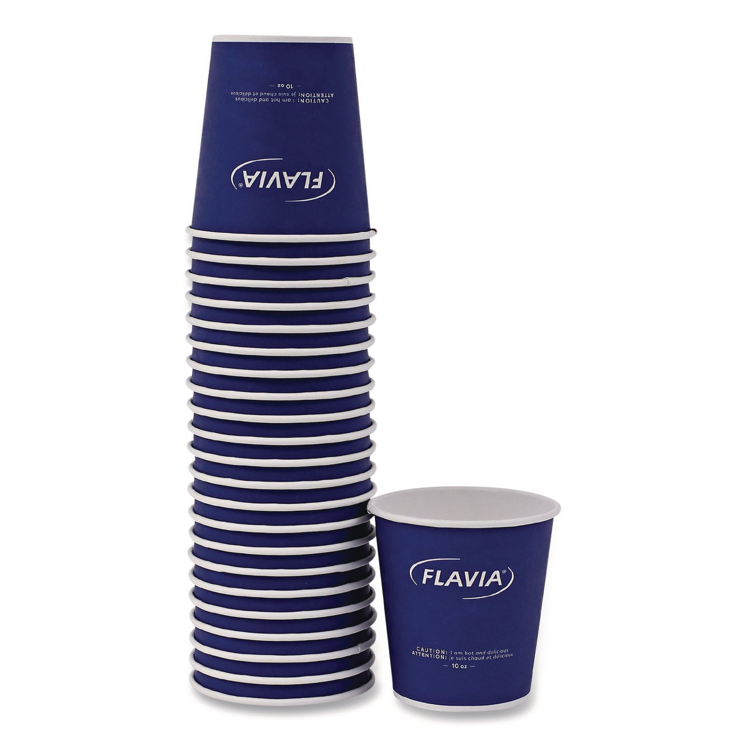 FLAVIA® Hot Beverage Paper Cup 10 oz, FLAVIA Design, Blue, 100/Sleeve, 10 Sleeves/Carton