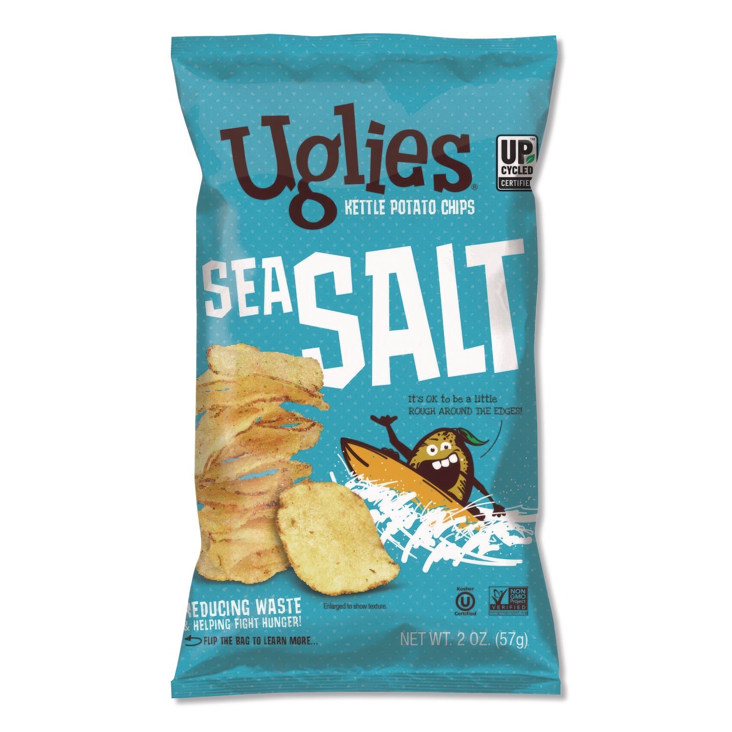 Uglies® Kettle Potato Chips, Sea Salt, 2 oz Bags, 24/Carton