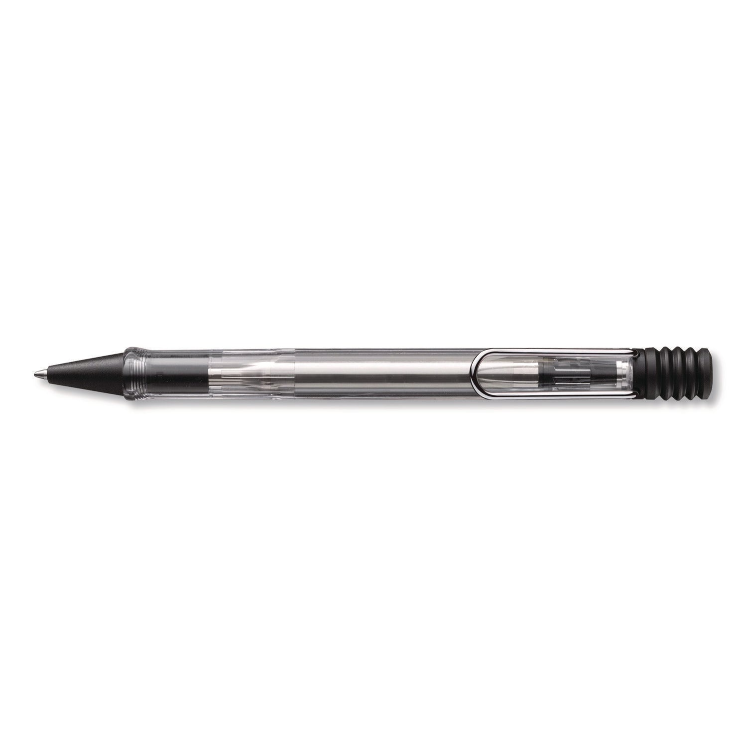 LAMY Vista Ballpoint Pen, Retractable, Medium, Black Ink, Clear/Black Barrel