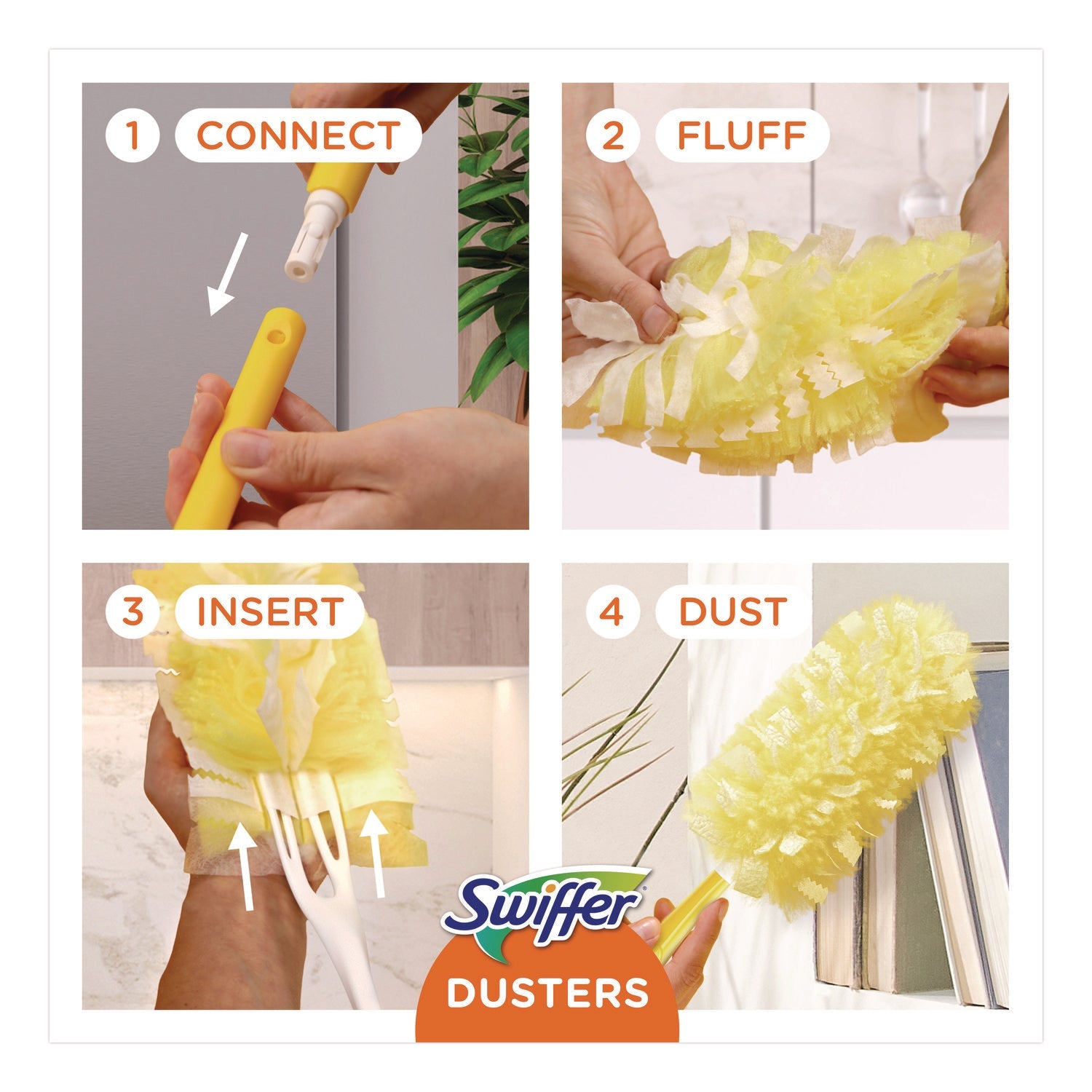 Swiffer® Heavy Duty Dusters Refill, Trap + Lock Fiber, Yellow, 11/Box