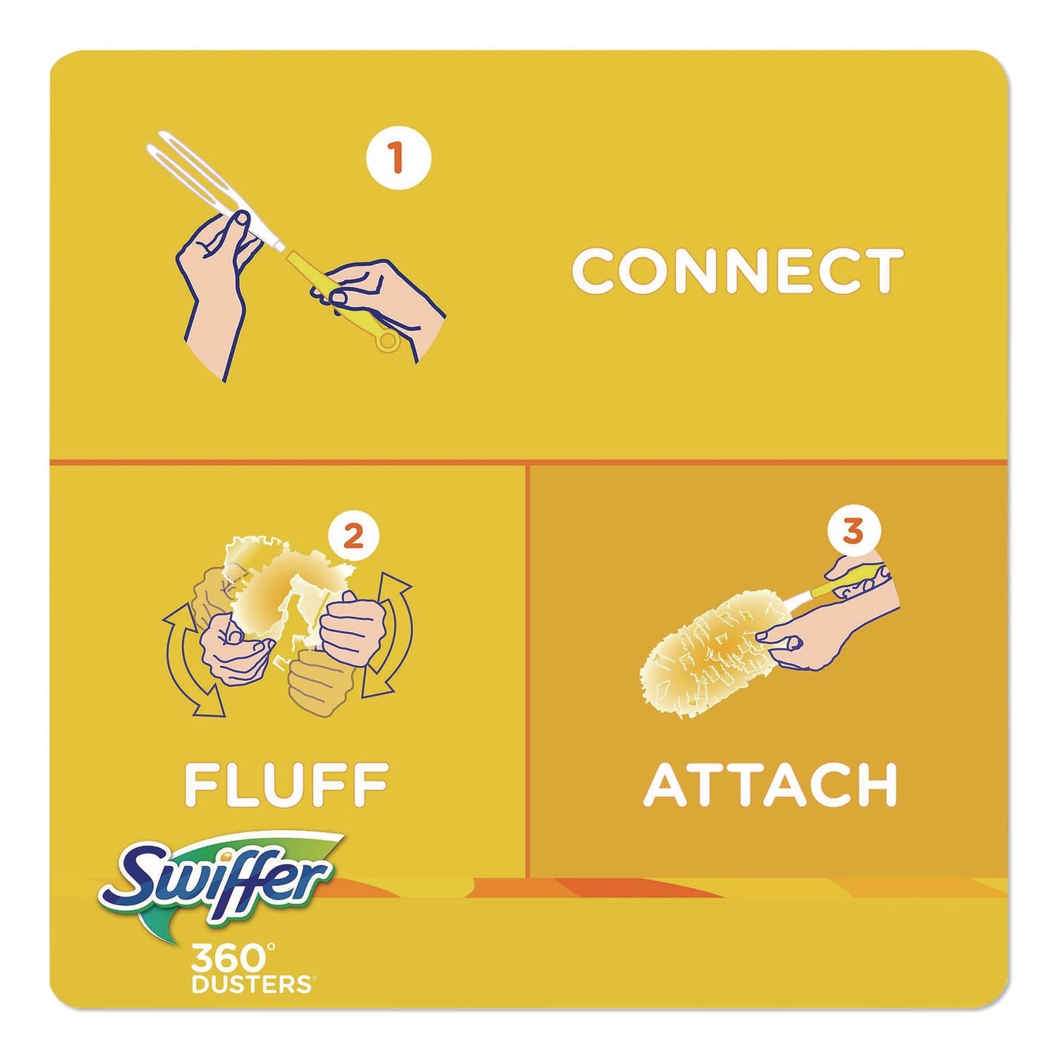 Swiffer® Heavy Duty Dusters Refill, Trap + Lock Fiber, Yellow, 11/Box