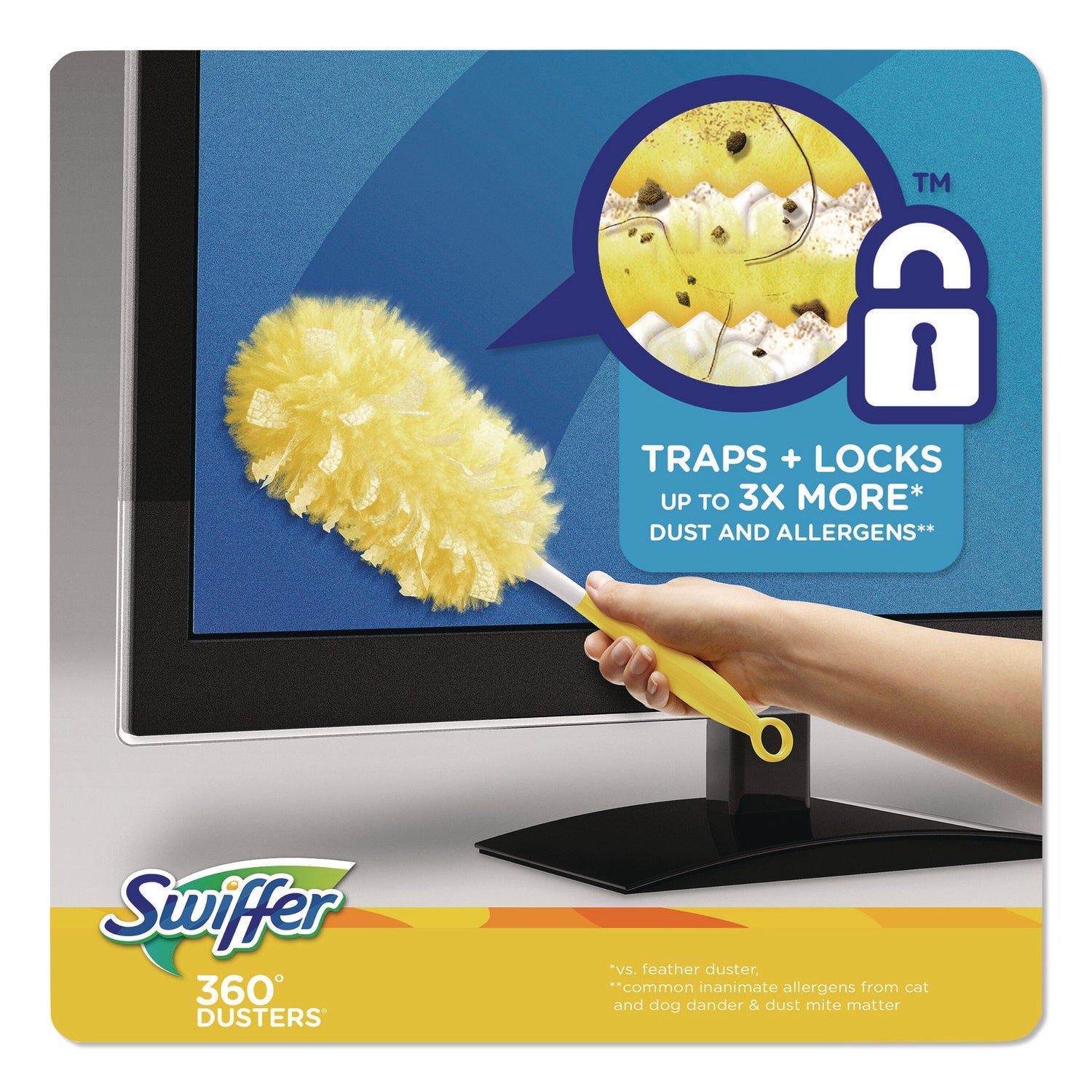 Swiffer® Heavy Duty Dusters Refill, Trap + Lock Fiber, Yellow, 11/Box