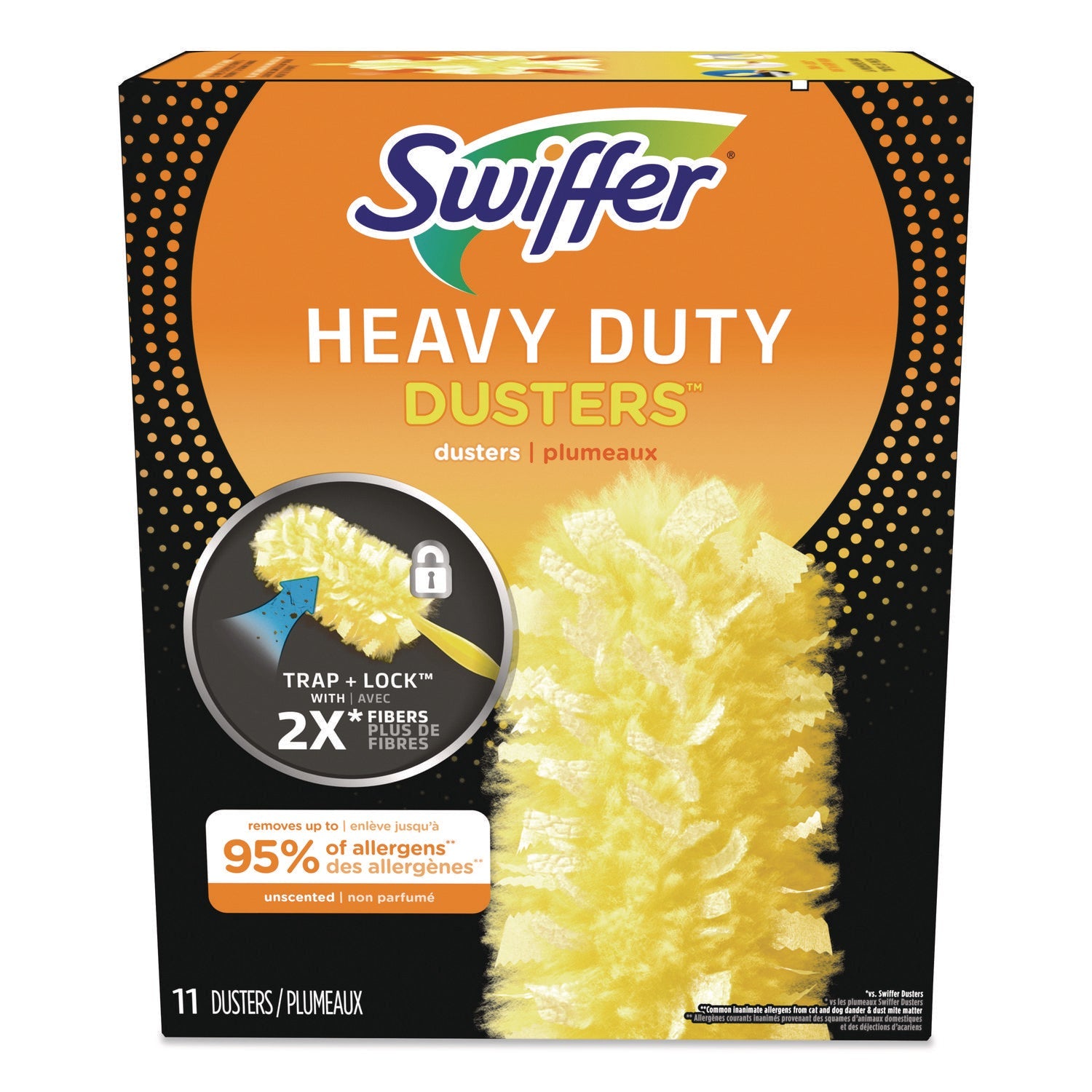 Swiffer® Heavy Duty Dusters Refill, Trap + Lock Fiber, Yellow, 11/Box