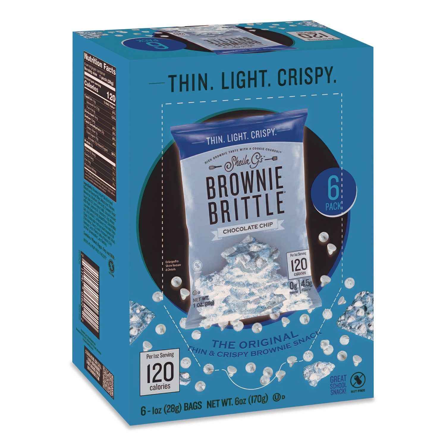 Sheila G’s™ Brownie Brittle™ Chocolate Chip Crisps, 1 oz Bag, 6/Pack