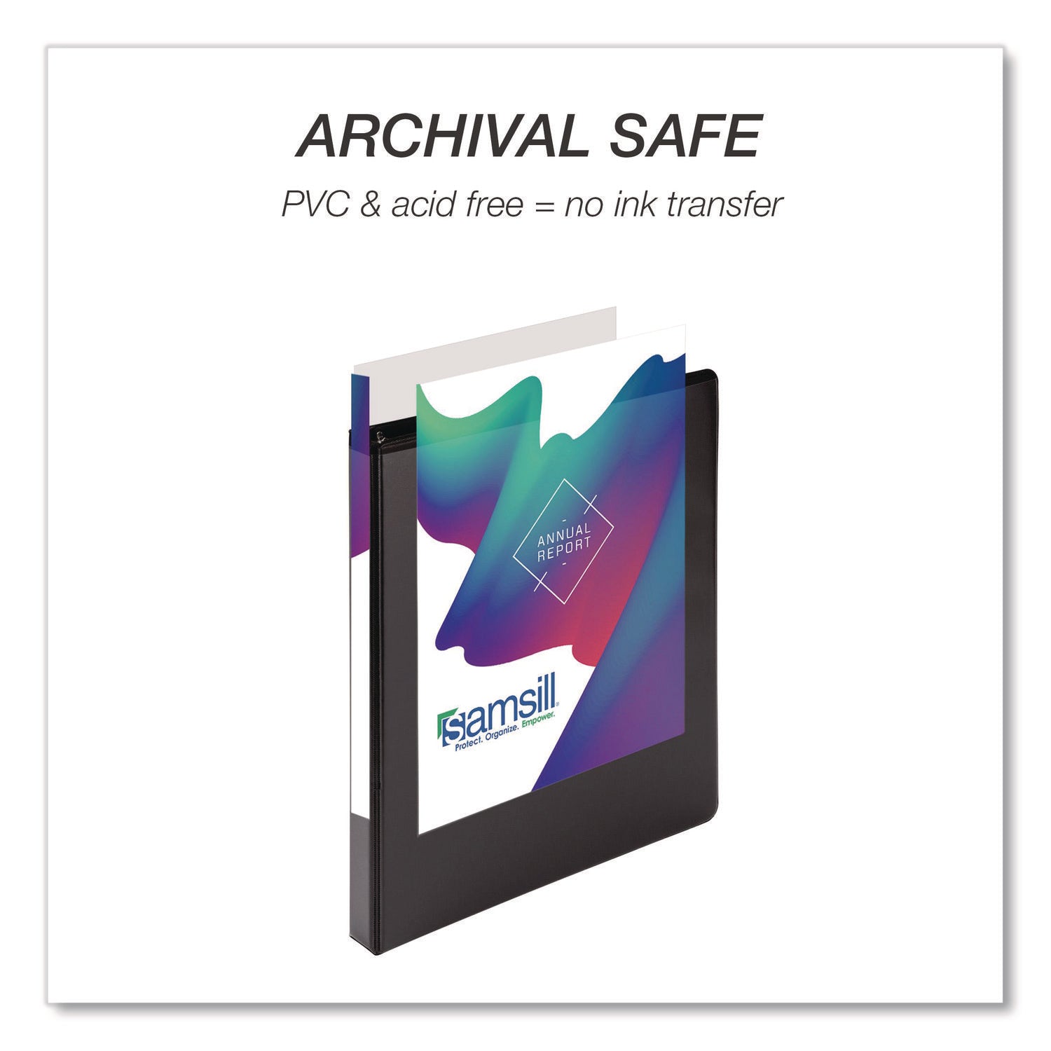 Samsill® Durable D-Ring View Binders, 3 Rings, 0.5" Capacity, 11.5" x 8.5", Black, 4/Pack