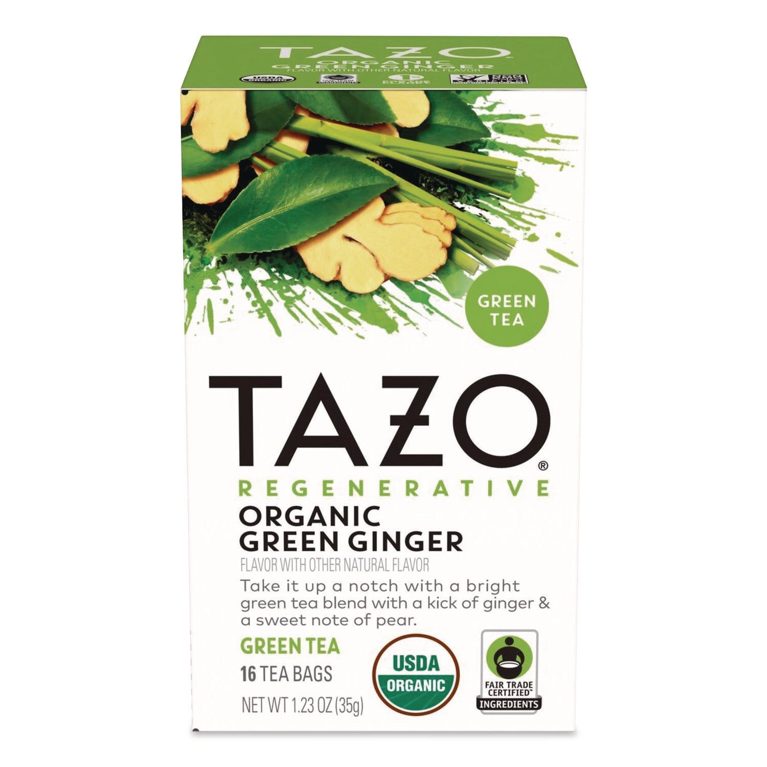 Tazo Organic Green Ginger Tea Bags | 16-Box