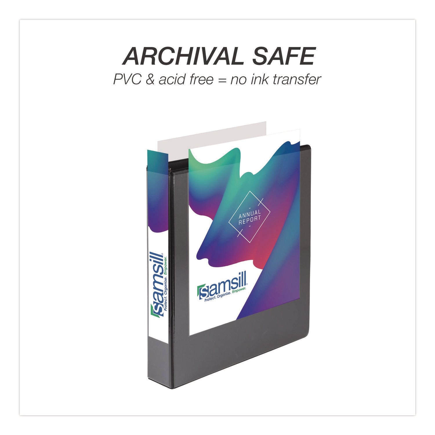 Samsill® Durable D-Ring View Binders, 3 Rings, 1.5" Capacity, 11.5" x 8.5", Black, 4/Pack