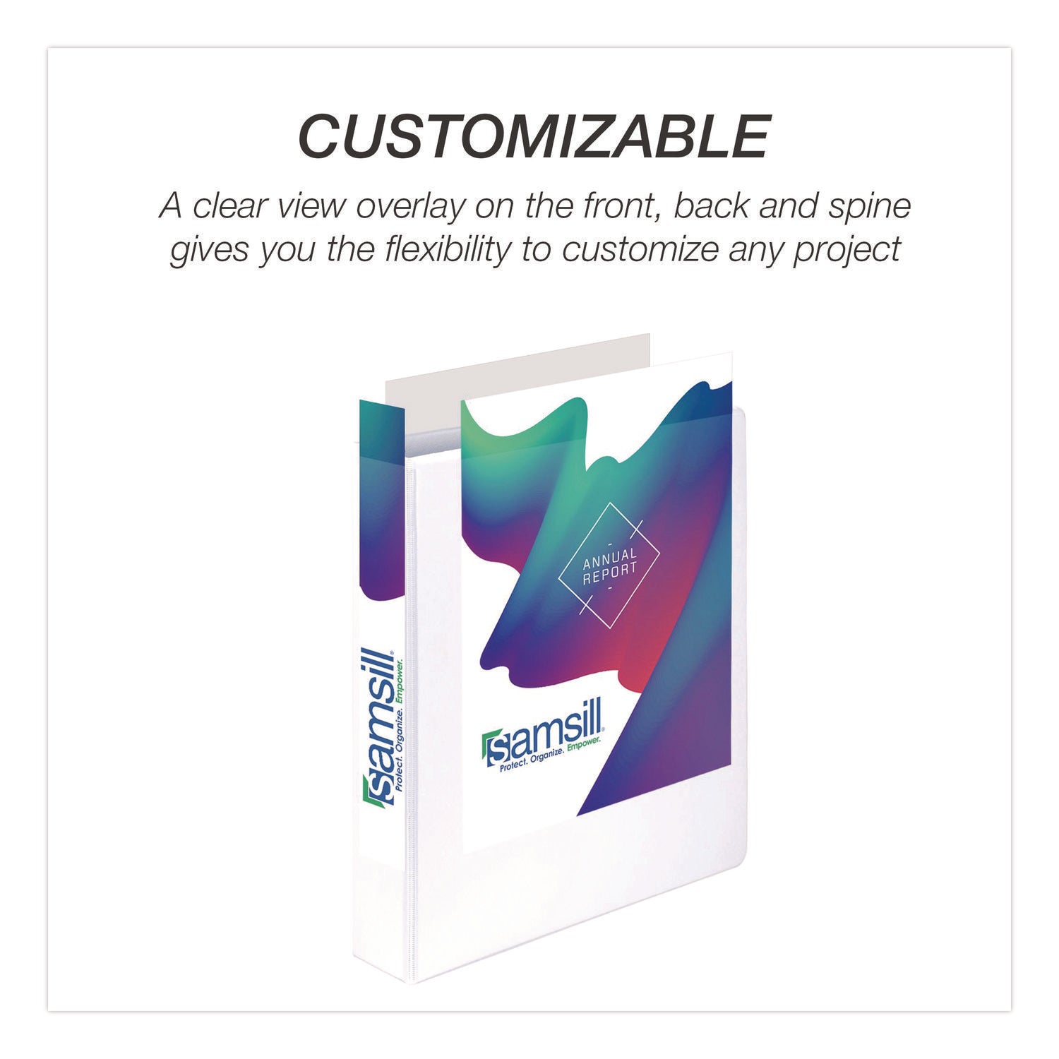 Samsill® Durable D-Ring View Binders, 3 Rings, 1.5" Capacity, 11.5" x 8.5", White, 4/Pack