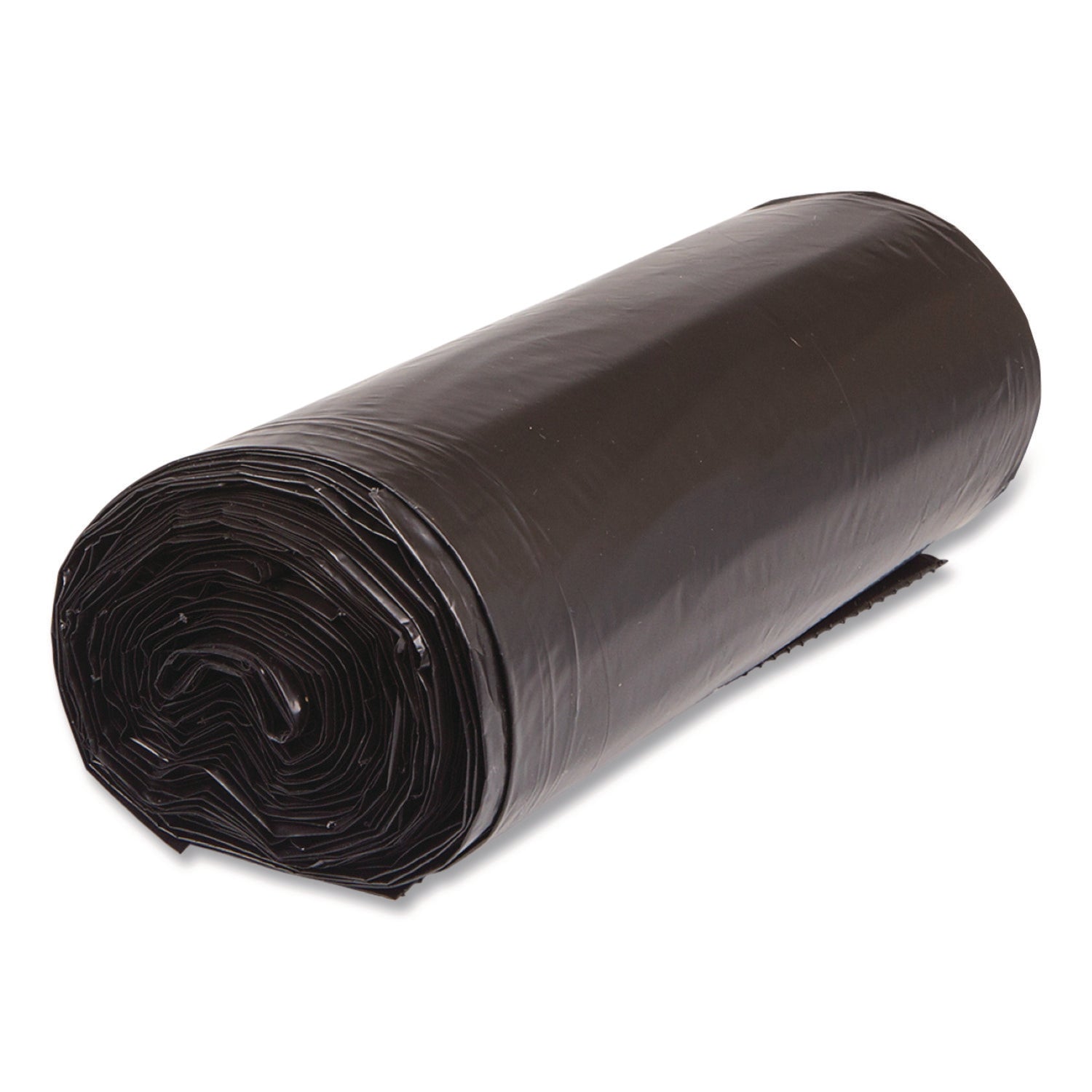 Inteplast Group Low-Density Commercial Can Liners, 60 gal, 1.15 mil, 38 x 58, Black, Interleaved Roll, 25 Bags/Roll, 4 Rolls/Carton - Bloom Skins