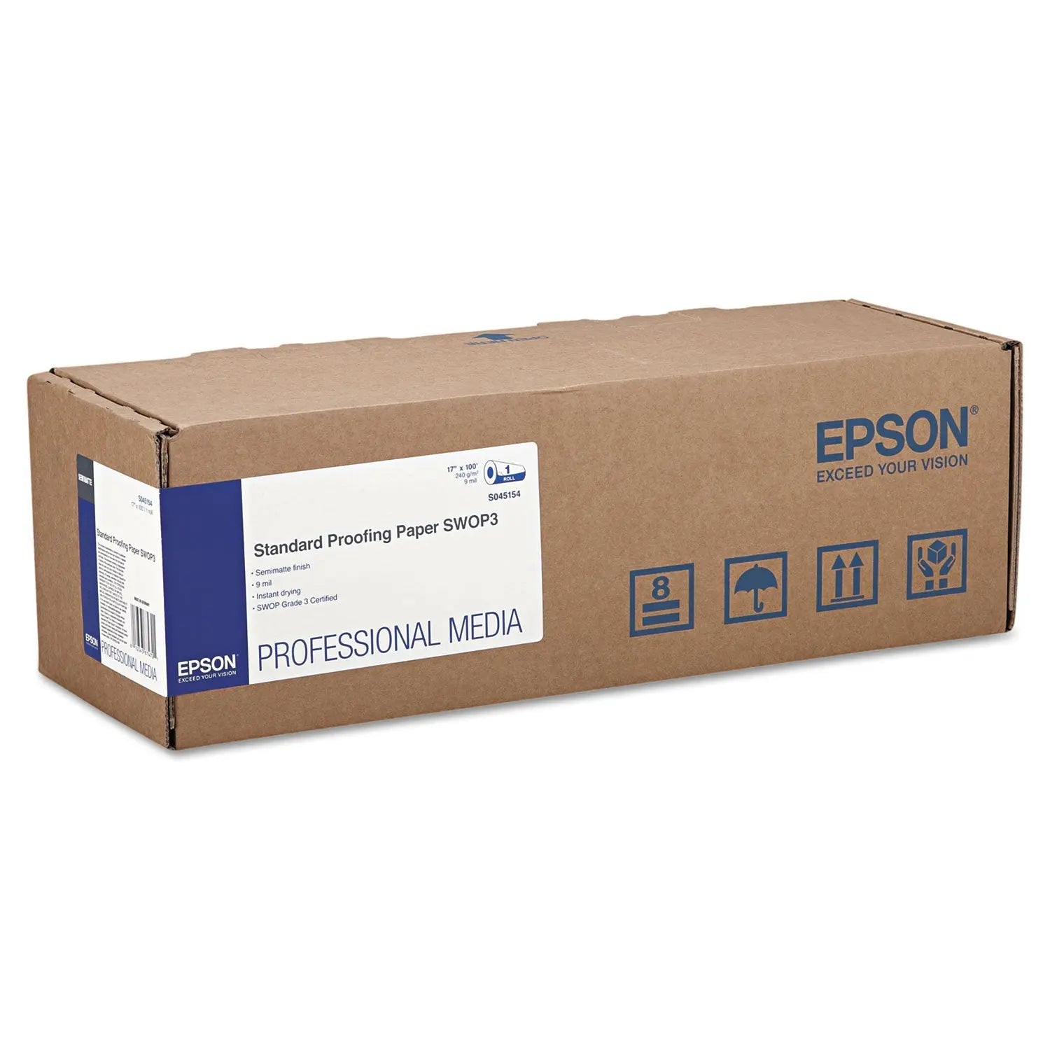 Epson® Standard Proofing Paper Roll Swop3, 9 Mil, 17" X 100 Ft, Semi-Matte White