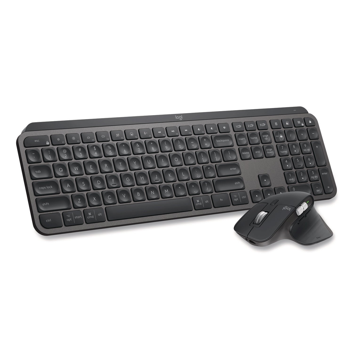 Logitech® MX Keys Combo for Business Wireless Keyboard and Mouse Gen 2, 33 ft Wireless Range, Graphite