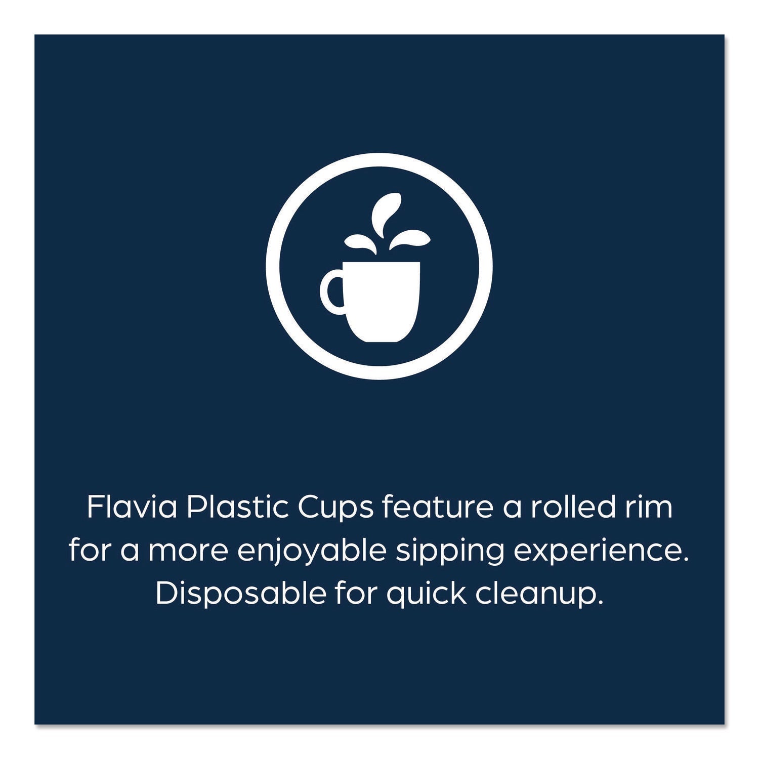 FLAVIA® Cold Cups 12 oz, Blue Band Flavia Logo, Clear/Blue, 900/Carton