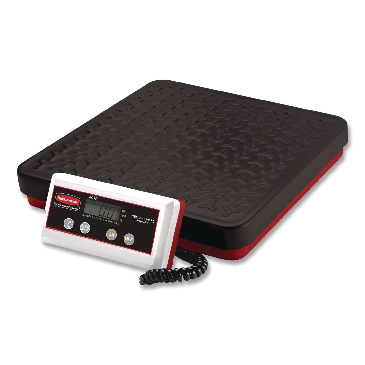 Rubbermaid® Commercial Digital Receiving Scale, 150 lb Capacity, Black/Red - Bloom Skins