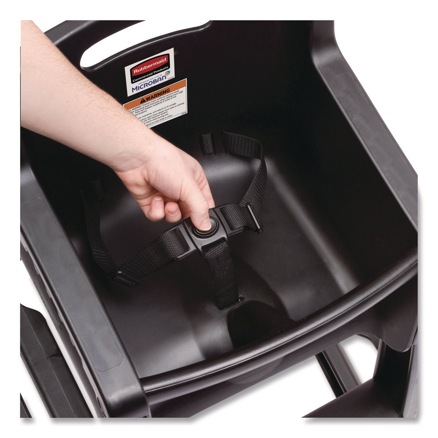 Rubbermaid® Commercial Sturdy Chair Youth Seat with Casters, Black