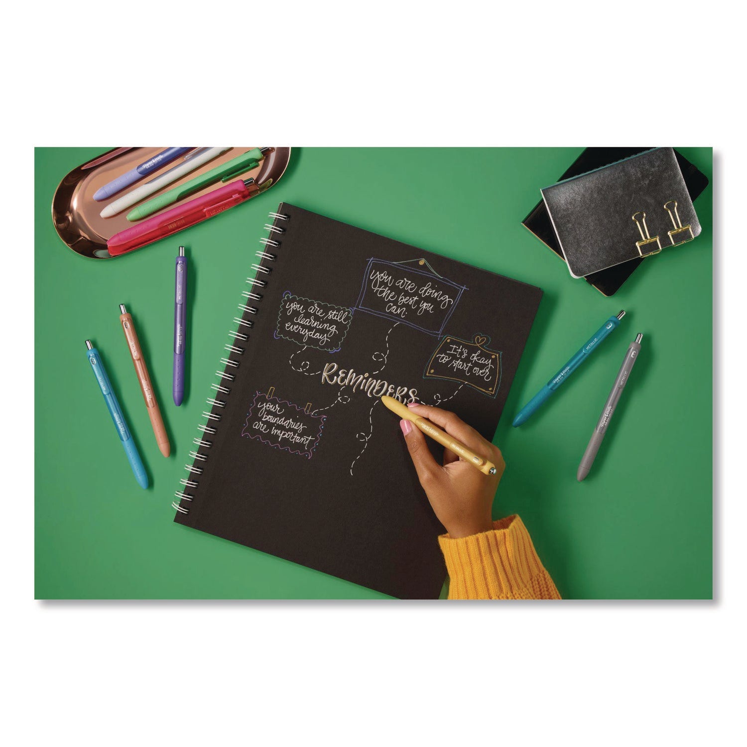 Paper Mate® InkJoy Metallic Gel Pen, Retractable, Medium 0.8 mm, Assorted Ink, Assorted Barrel, 10/Pack - Bloom Skins