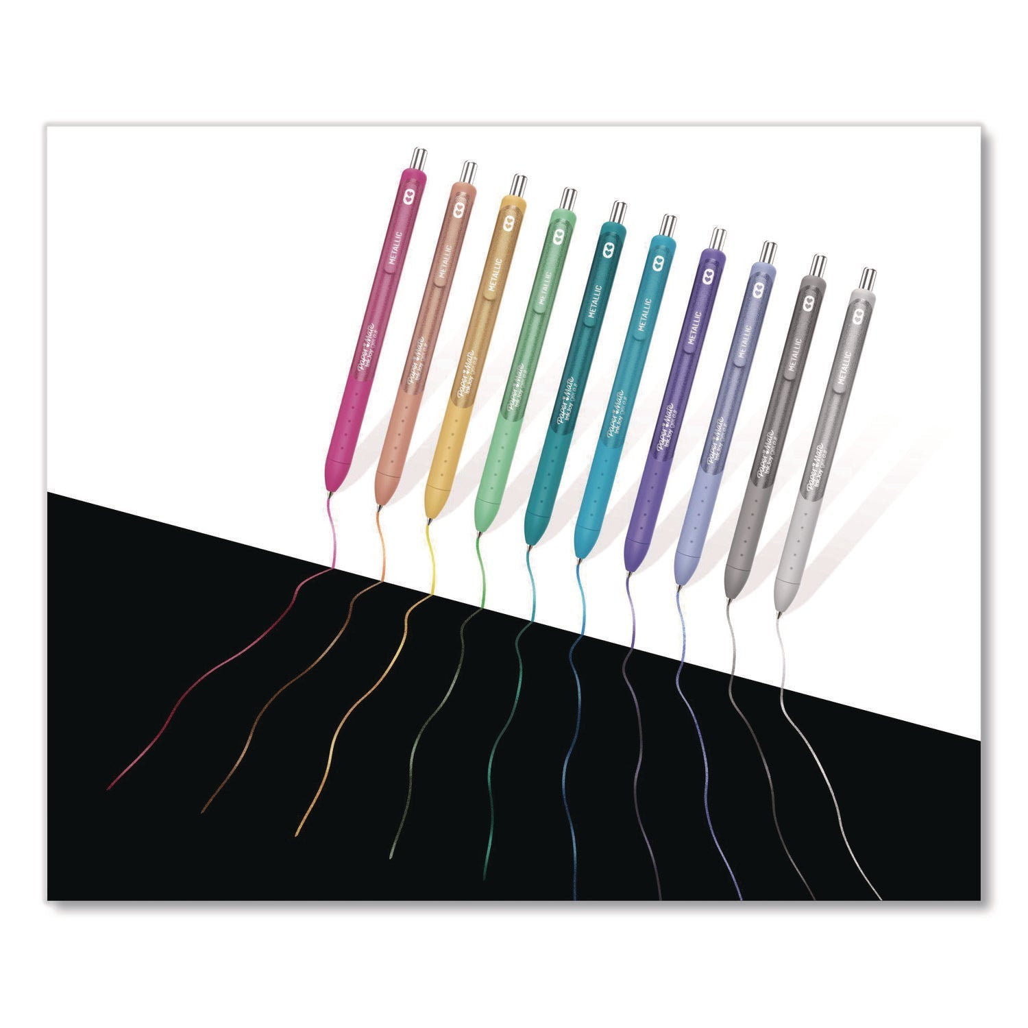 Paper Mate® InkJoy Metallic Gel Pen, Retractable, Medium 0.8 mm, Assorted Ink, Assorted Barrel, 10/Pack - Bloom Skins
