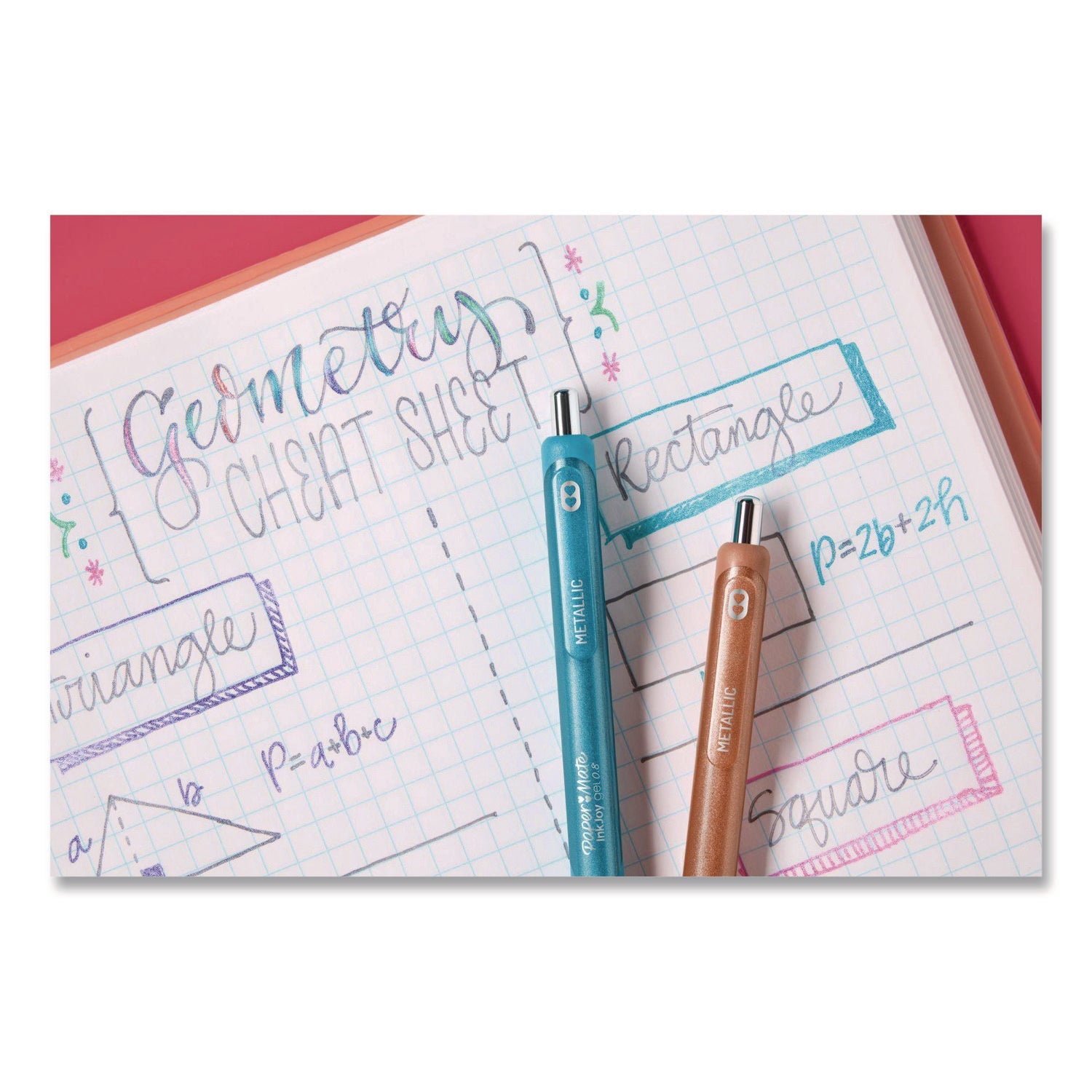 Paper Mate® InkJoy Metallic Gel Pen, Retractable, Medium 0.8 mm, Assorted Ink, Assorted Barrel, 10/Pack - Bloom Skins