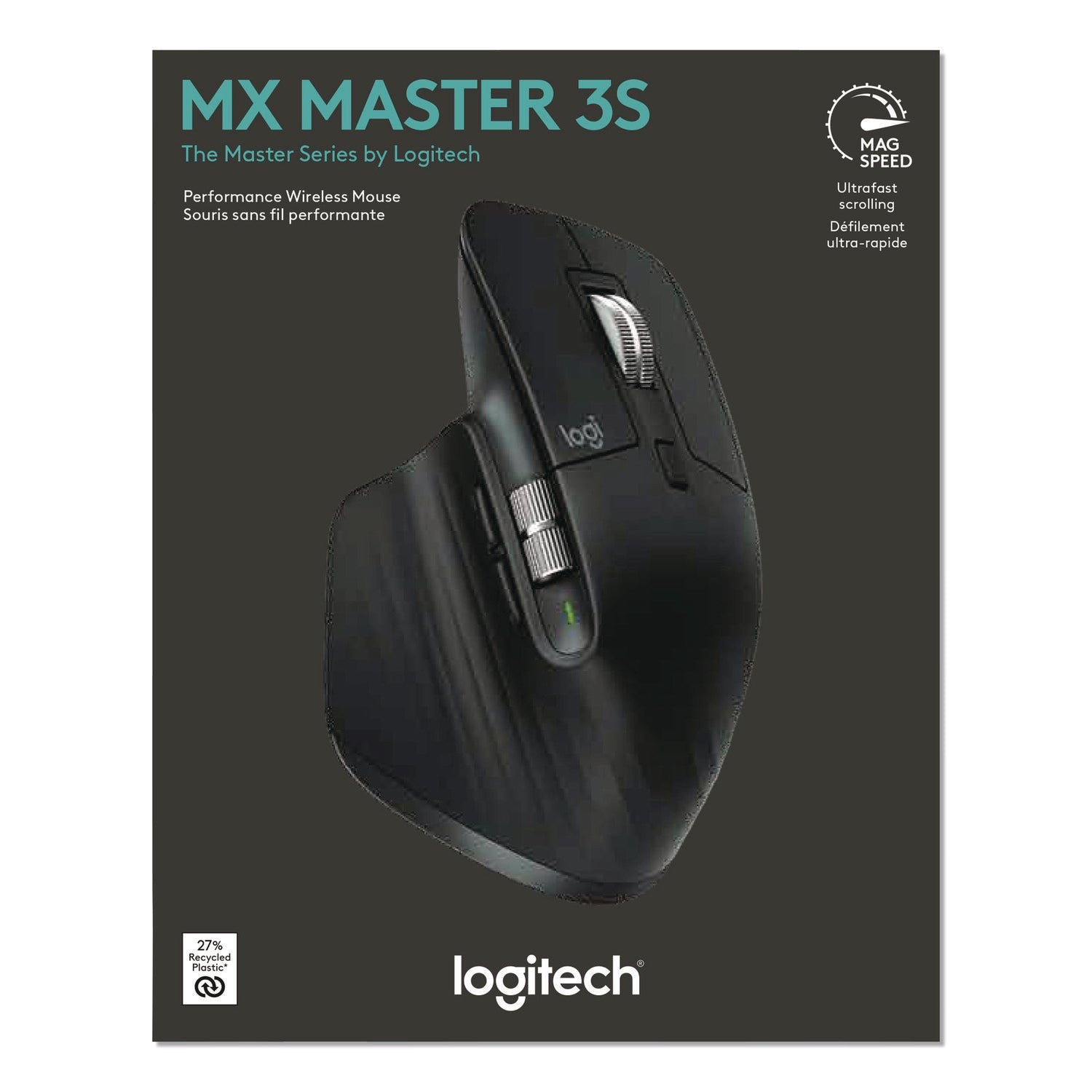 Logitech® MX Master 3S for Business Wireless Mouse, 33 ft Wireless Range, Right, Black
