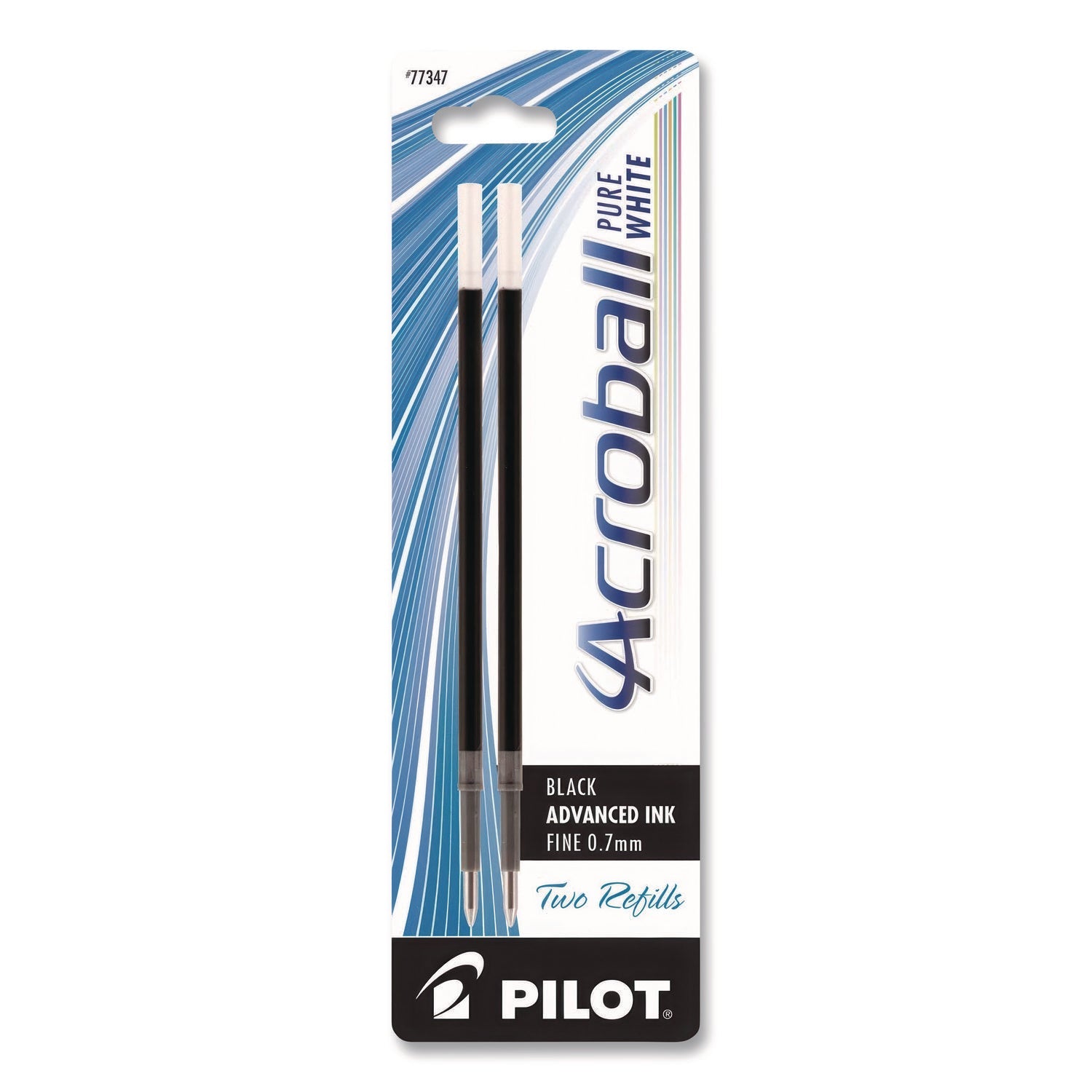 Pilot® Refill for Pilot Acroball Advanced Ink Ballpoint Pens, Fine 0.7 mm Tip, Black Ink, 2/Pack