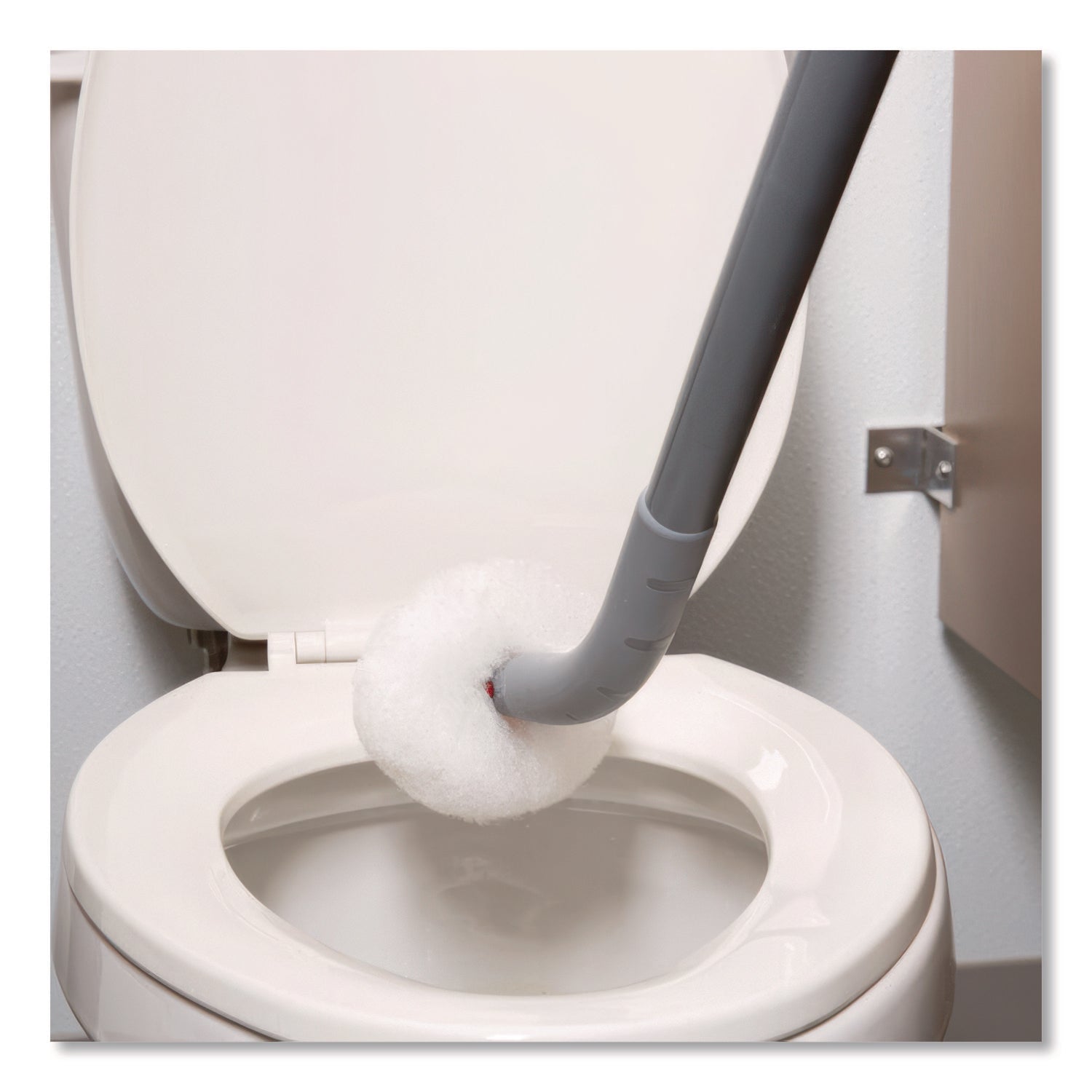 Unger® Toilet Bowl Swab, 26" Handle, Gray/Red/White