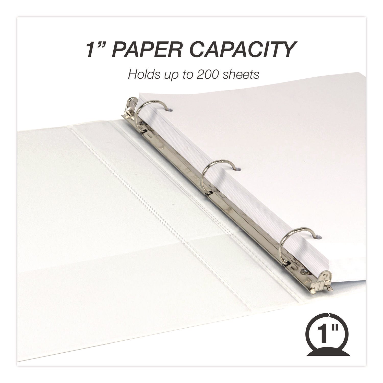 Samsill® Economy Round Ring View Binders, 3 Rings, 1" Capacity, 11.5 x 8.5, White, 12/Carton
