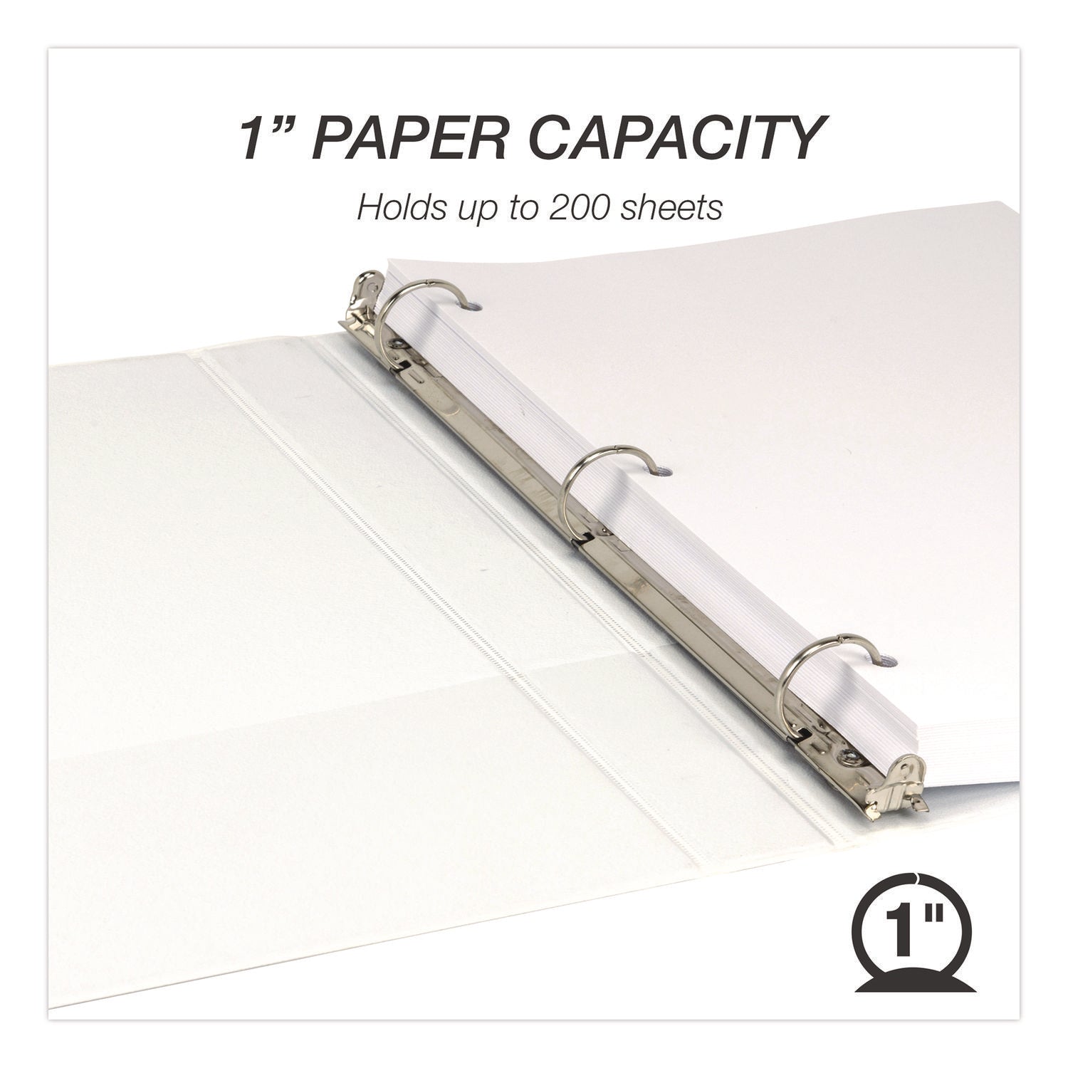 Samsill® Economy Round Ring View Binders, 3 Rings, 1" Capacity, 11.5 x 8.5, White, 6/Carton