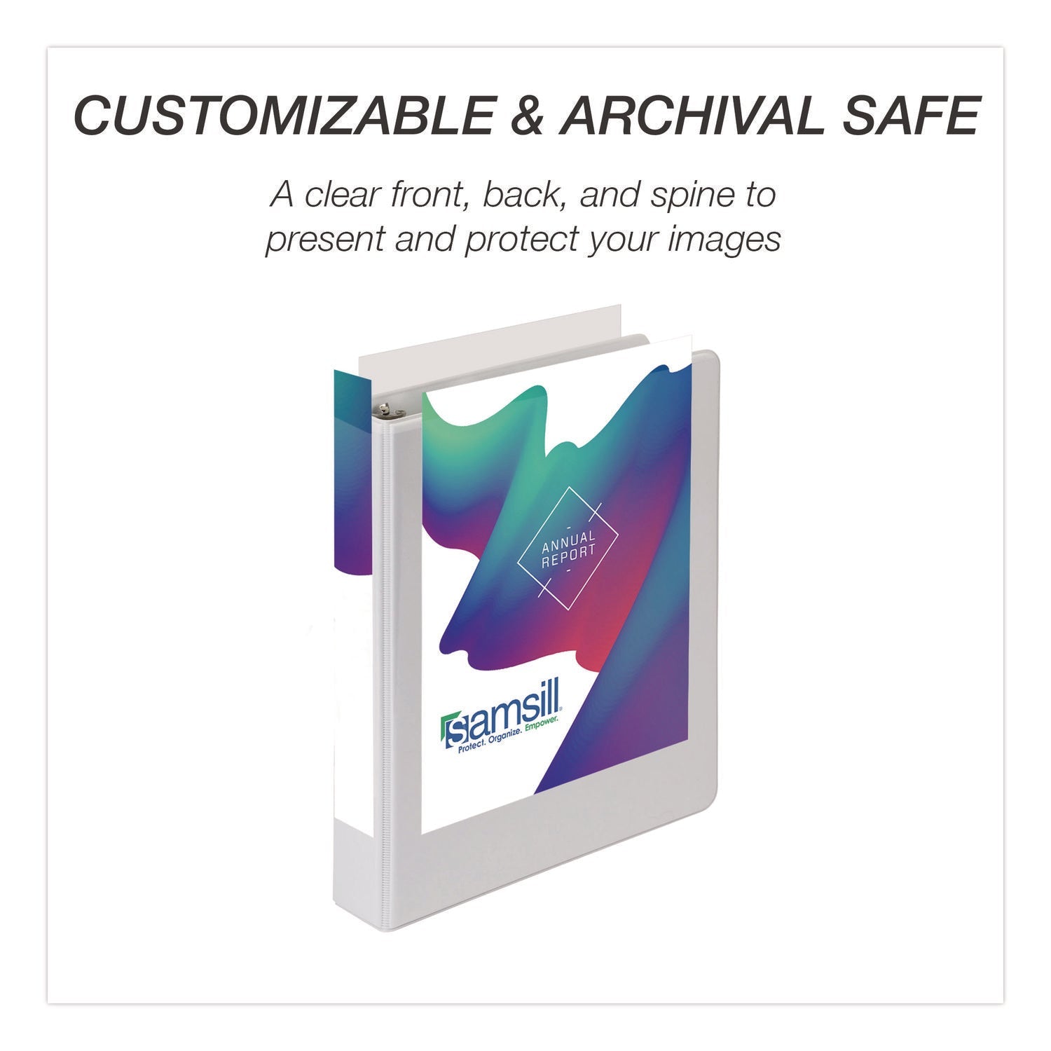 Samsill® Economy Round Ring View Binders, 3 Rings, 1" Capacity, 8.5 x 5.5, White, 6/Carton