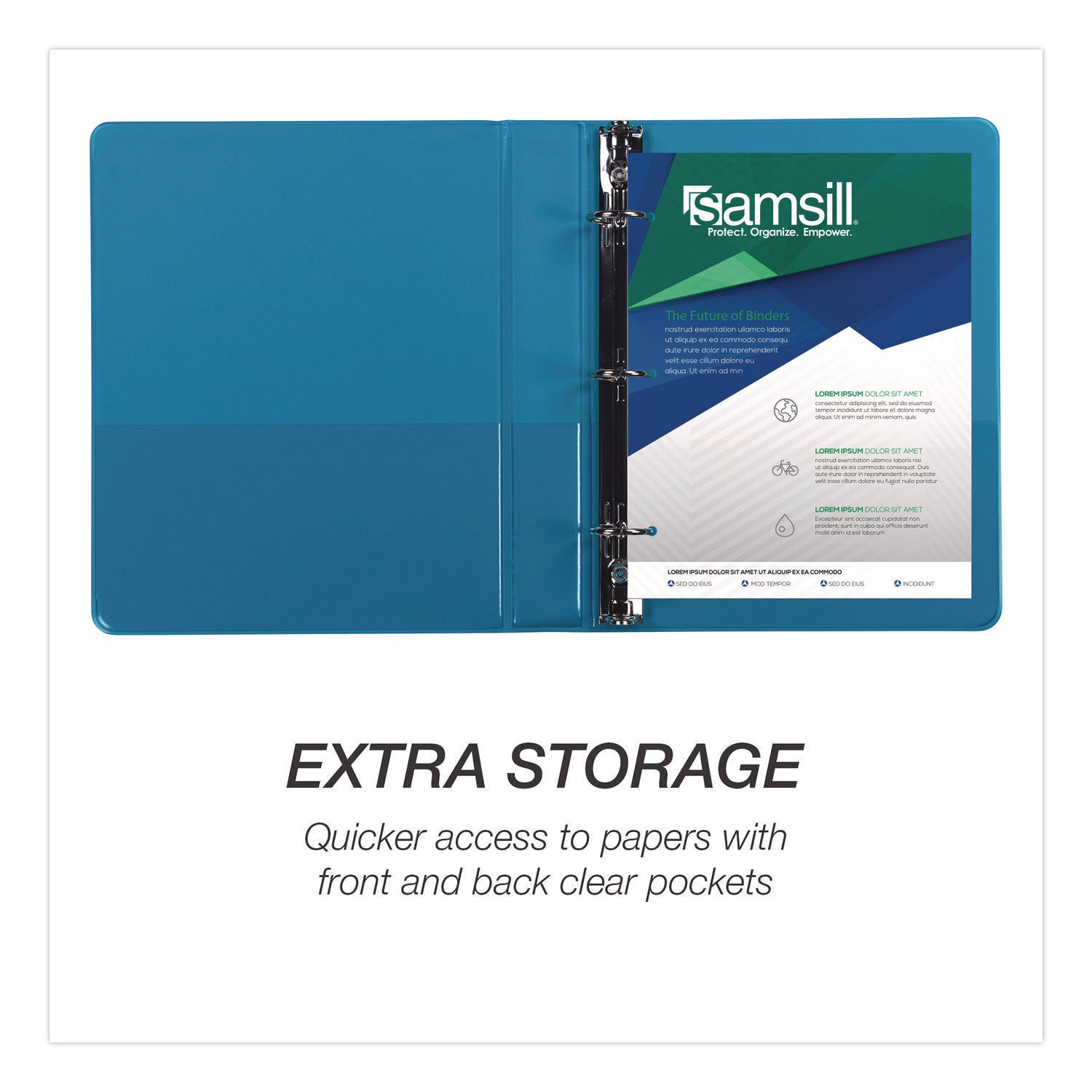 Samsill® Economy Round Ring View Binders, 3 Rings, 1" Capacity, 8.5 x 5.5, Assorted, 6/Carton