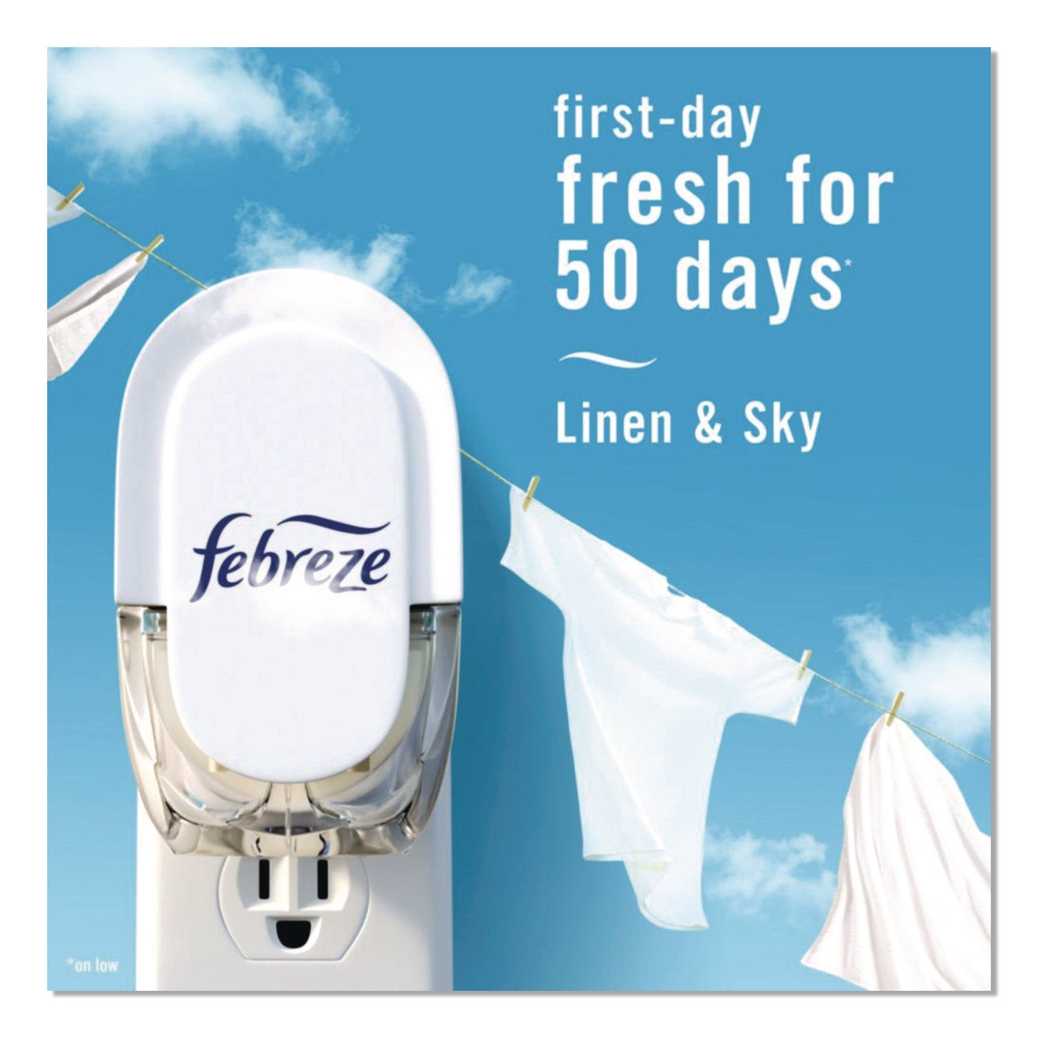 Febreze® PLUG Air Freshener Refills, Linen and Sky, 2.63 oz, 3/Pack, 6 Packs/Carton