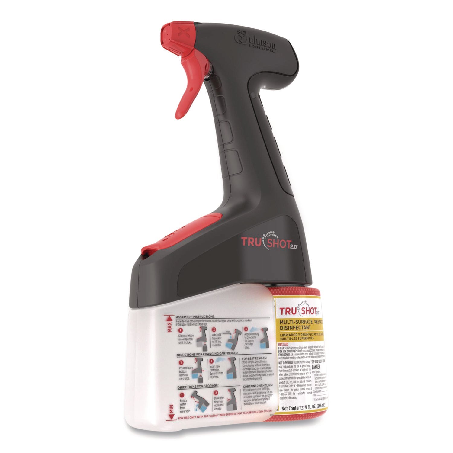 SC Johnson Professional® TruShot 2.0 Disinfectant Multisurface Cleaner, Fresh Scent, 9 oz Cartridge, 4/Carton - Bloom Skins