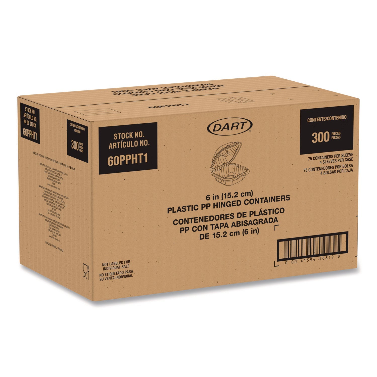 Dart® Microwaveable Hinged Containers, 6.31 x 6.31 x 3, Clear, Plastic, 300/Carton - Bloom Skins