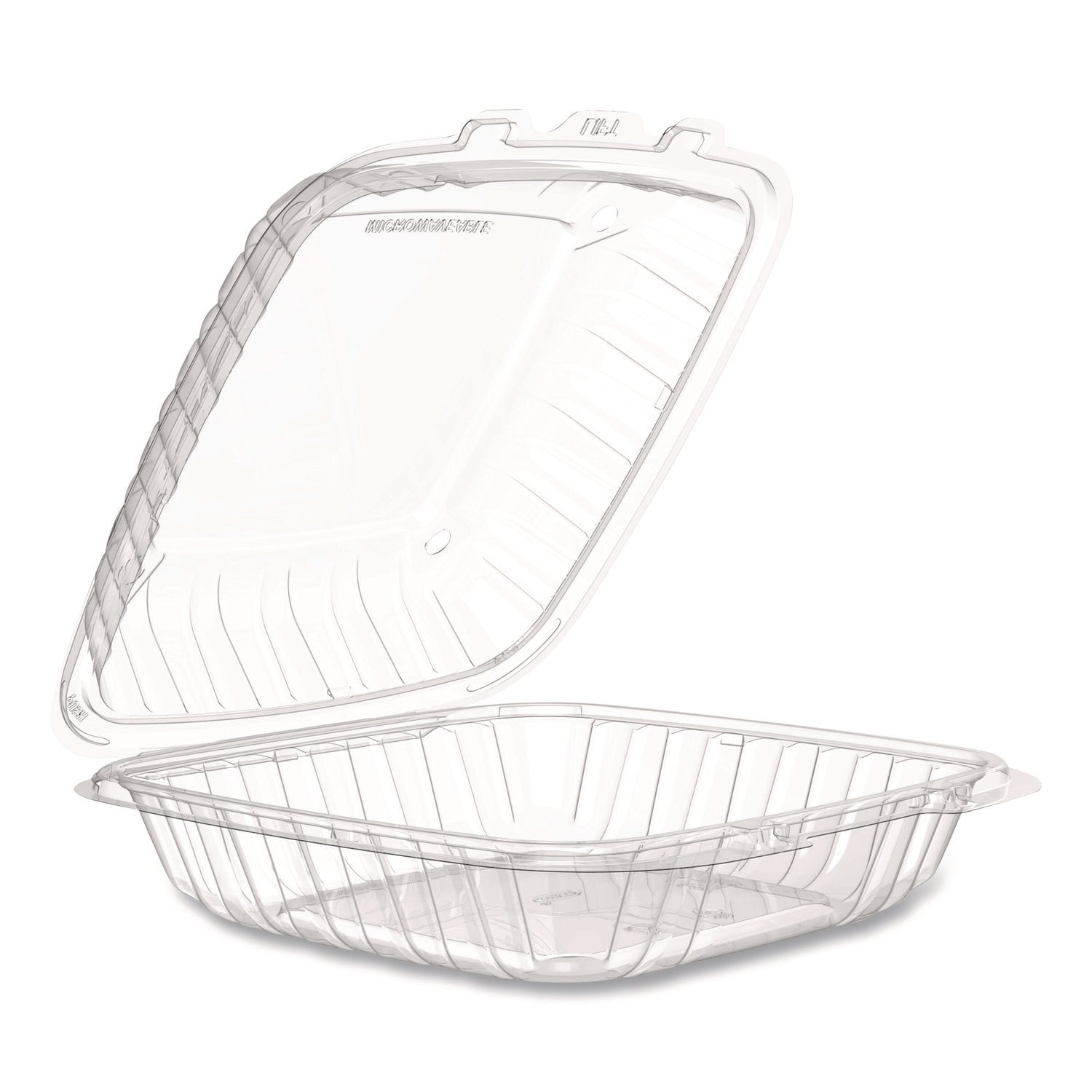 Dart® Microwaveable Hinged Containers, 9 x 8.75 x 3, Clear, Plastic 150/Carton - Bloom Skins