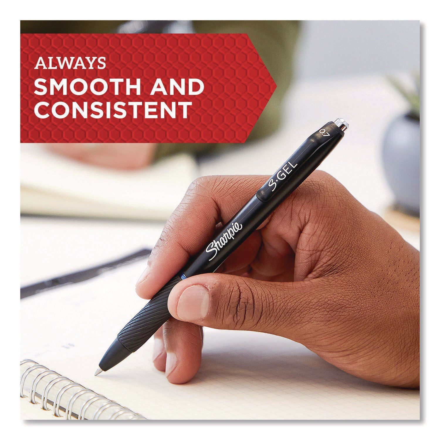 Sharpie® S-Gel™ Sharpie S-Gel Gel Pen, Retractable, Medium 0.7 mm, Blue Ink, Black Barrel, 36/Pack - Bloom Skins