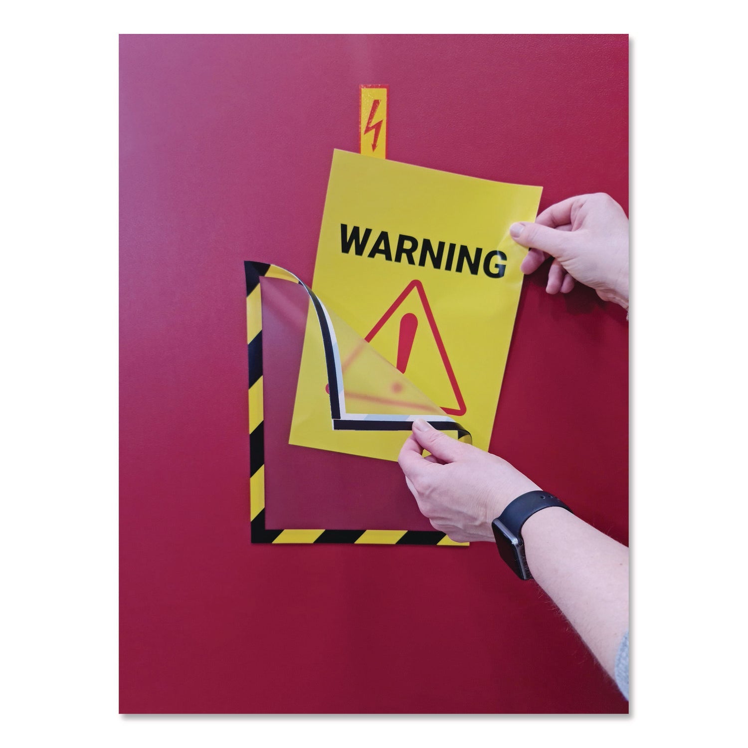 djois® by Tarifold SOLO Magnetic Frame, 8.5 x 11 Insert, Yellow/Black Frame, 5/Pack - Bloom Skins