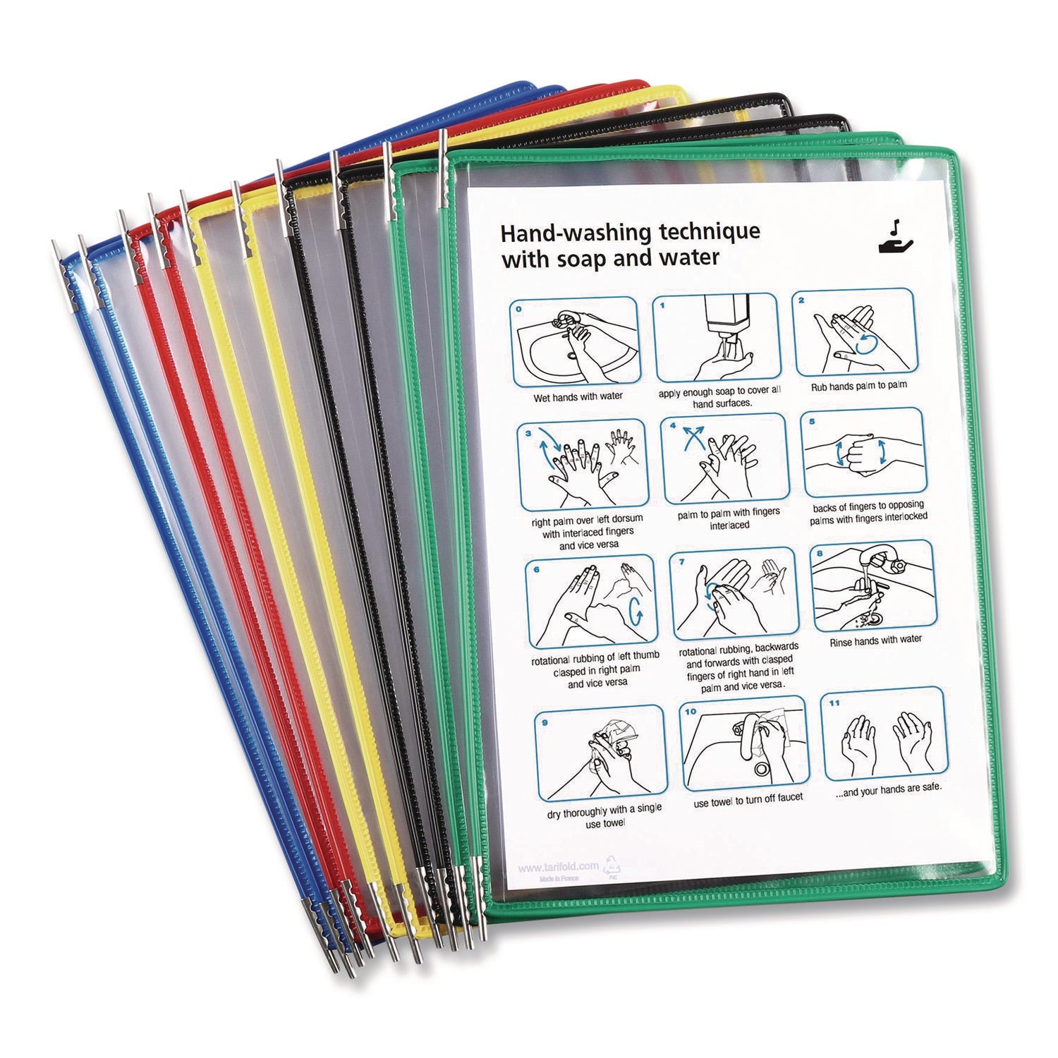 djois® by Tarifold Antimicrobial Pivoting Pockets, 1 Section, Assorted Colors, 10/Pack - Bloom Skins