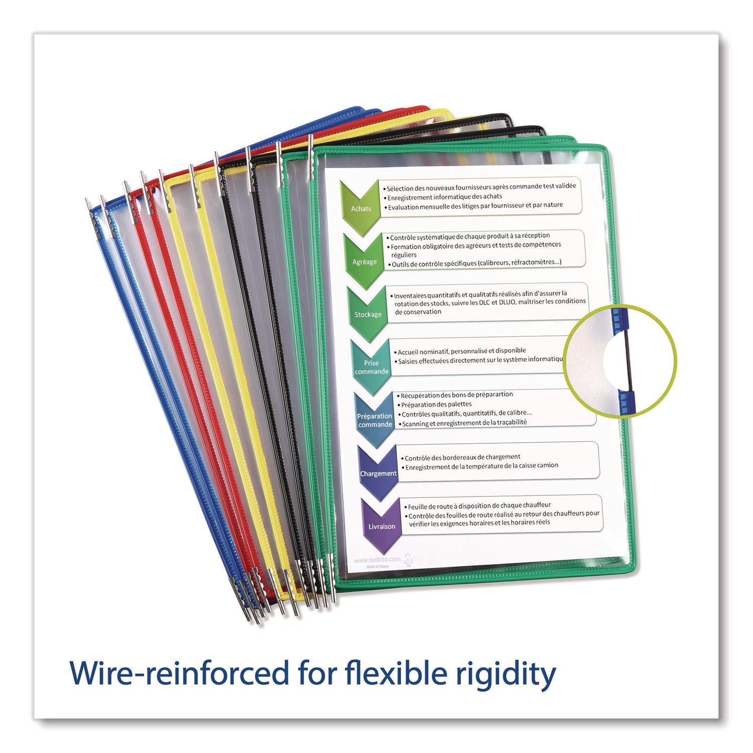 djois® by Tarifold Antimicrobial Pivoting Pockets, 1 Section, Assorted Colors, 10/Pack - Bloom Skins