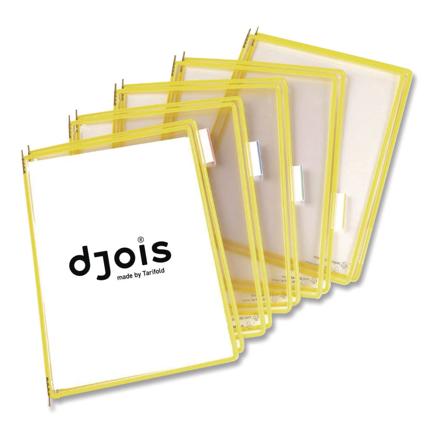 djois® by Tarifold Pivoting Pockets, 1 Section, Yellow, 10/Pack - Bloom Skins
