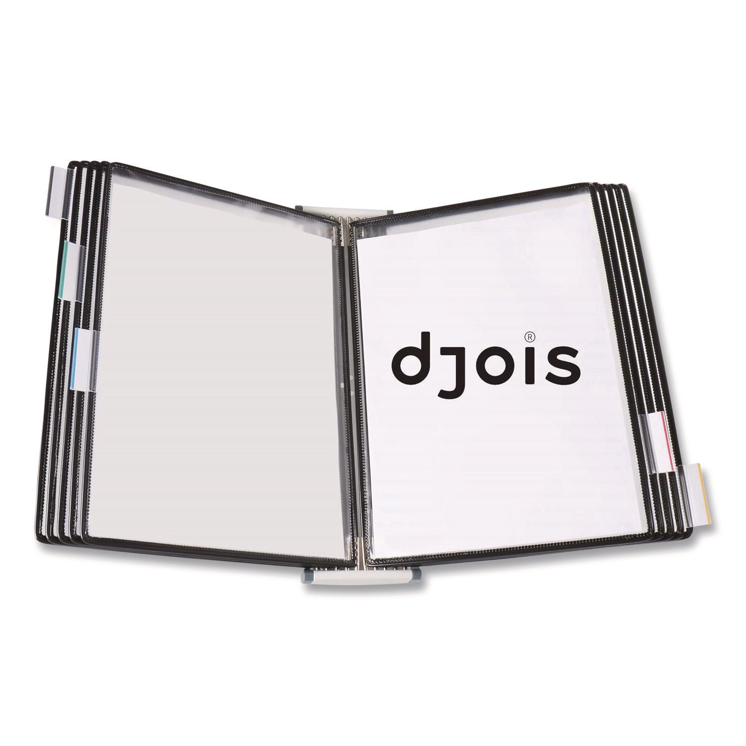 djois® by Tarifold Desktop Reference System, 10 Panels with Black Borders, White Base - Bloom Skins