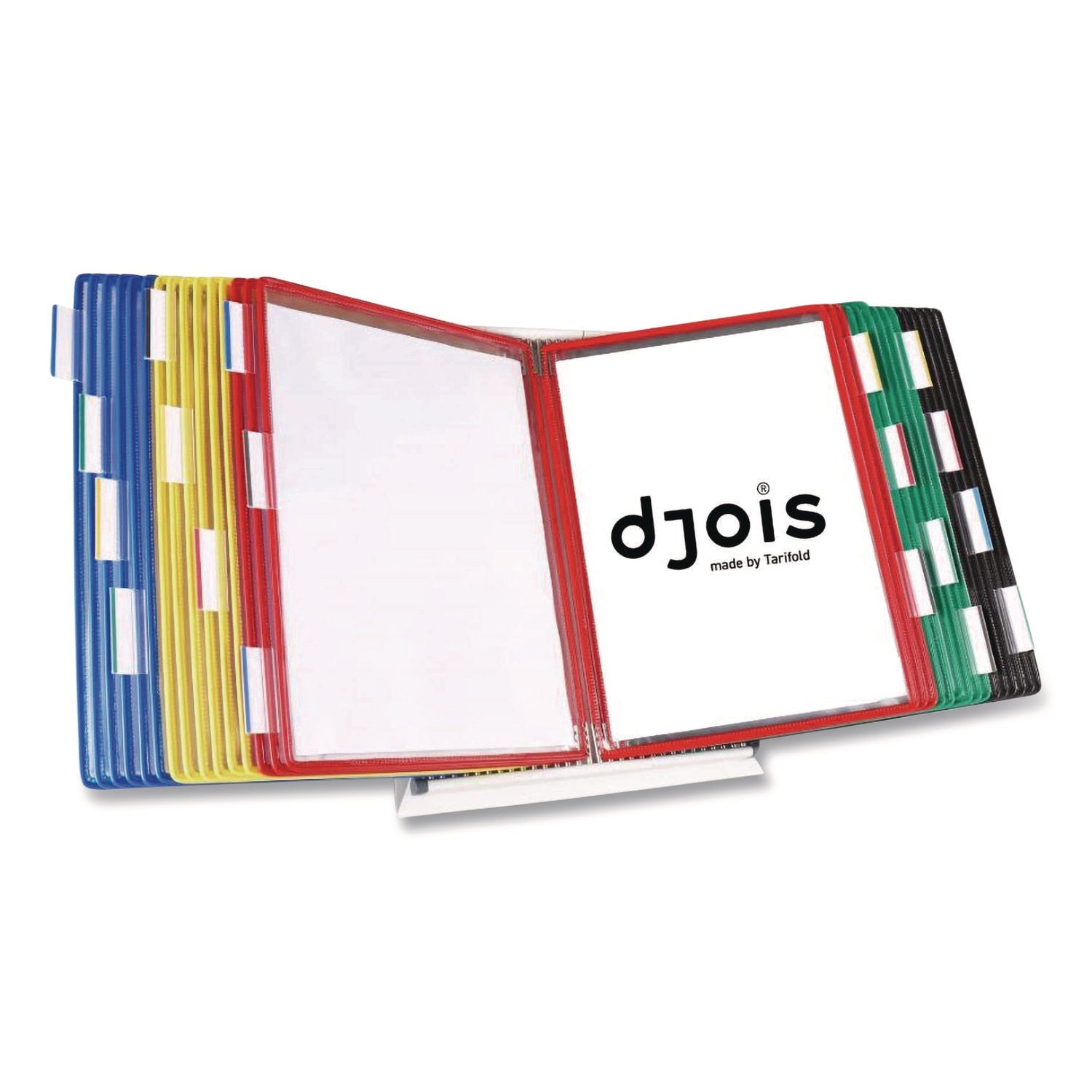 djois® by Tarifold Desktop Reference and Display System, 30 Panels with Assorted Borders, White Base - Bloom Skins