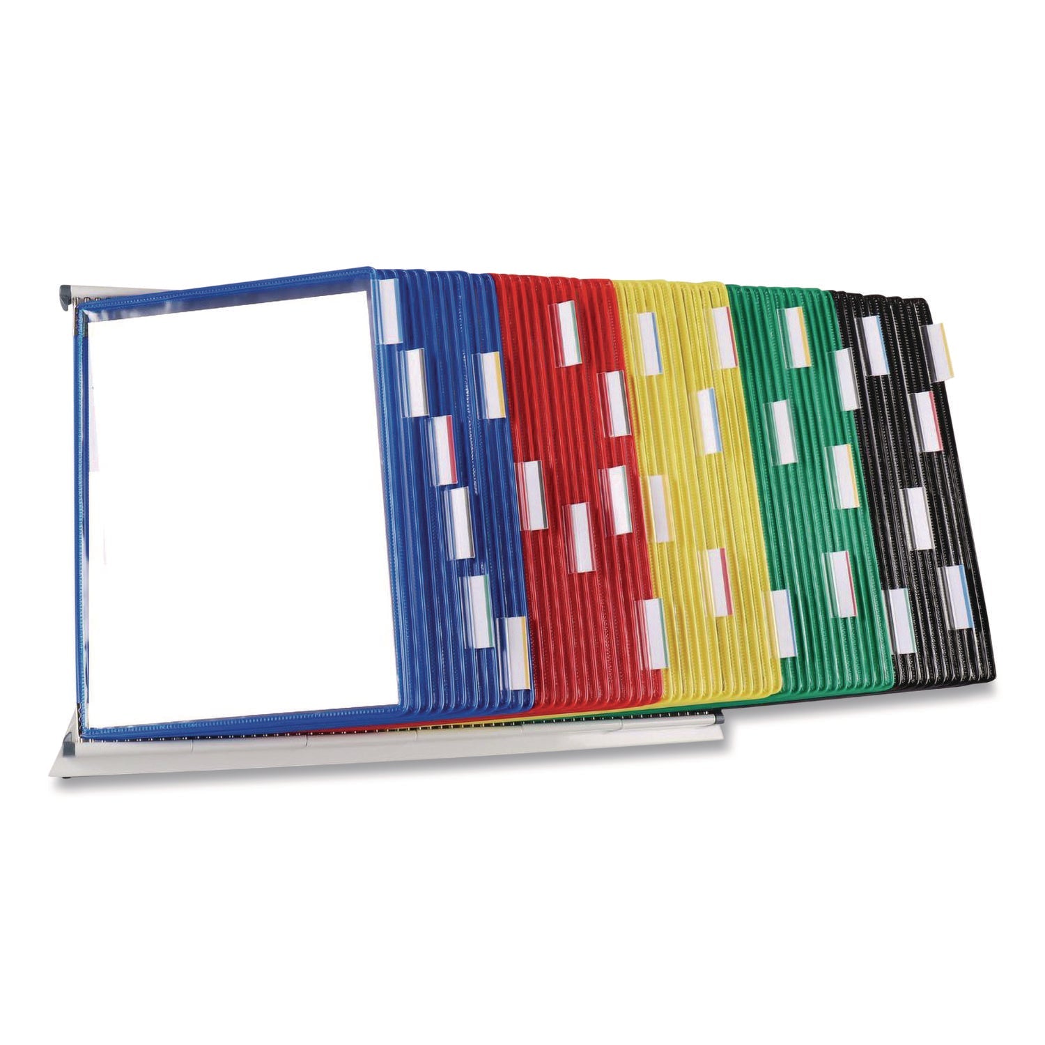 djois® by Tarifold Desktop Reference and Display System, 60 Panels with Assorted Borders, White Base - Bloom Skins