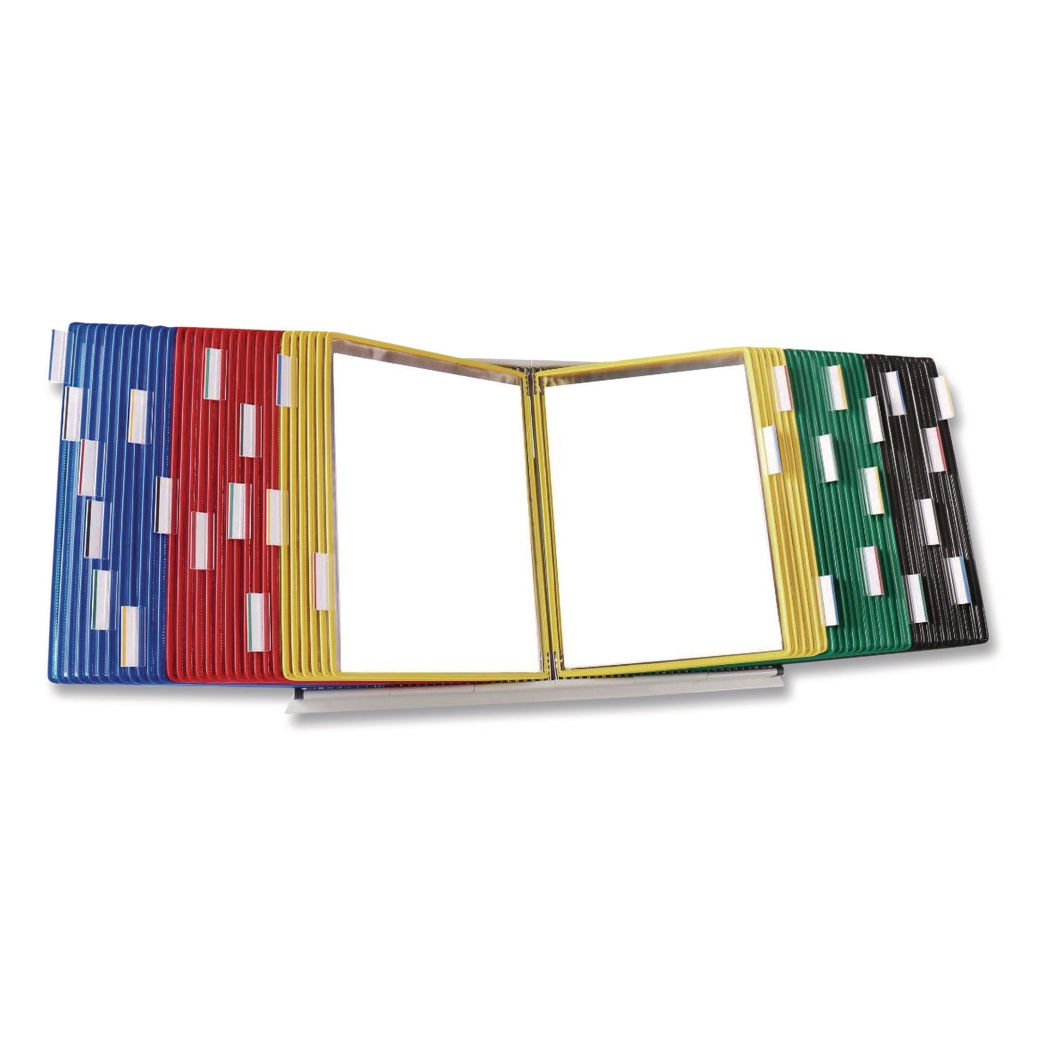 djois® by Tarifold Desktop Reference and Display System, 60 Panels with Assorted Borders, White Base - Bloom Skins