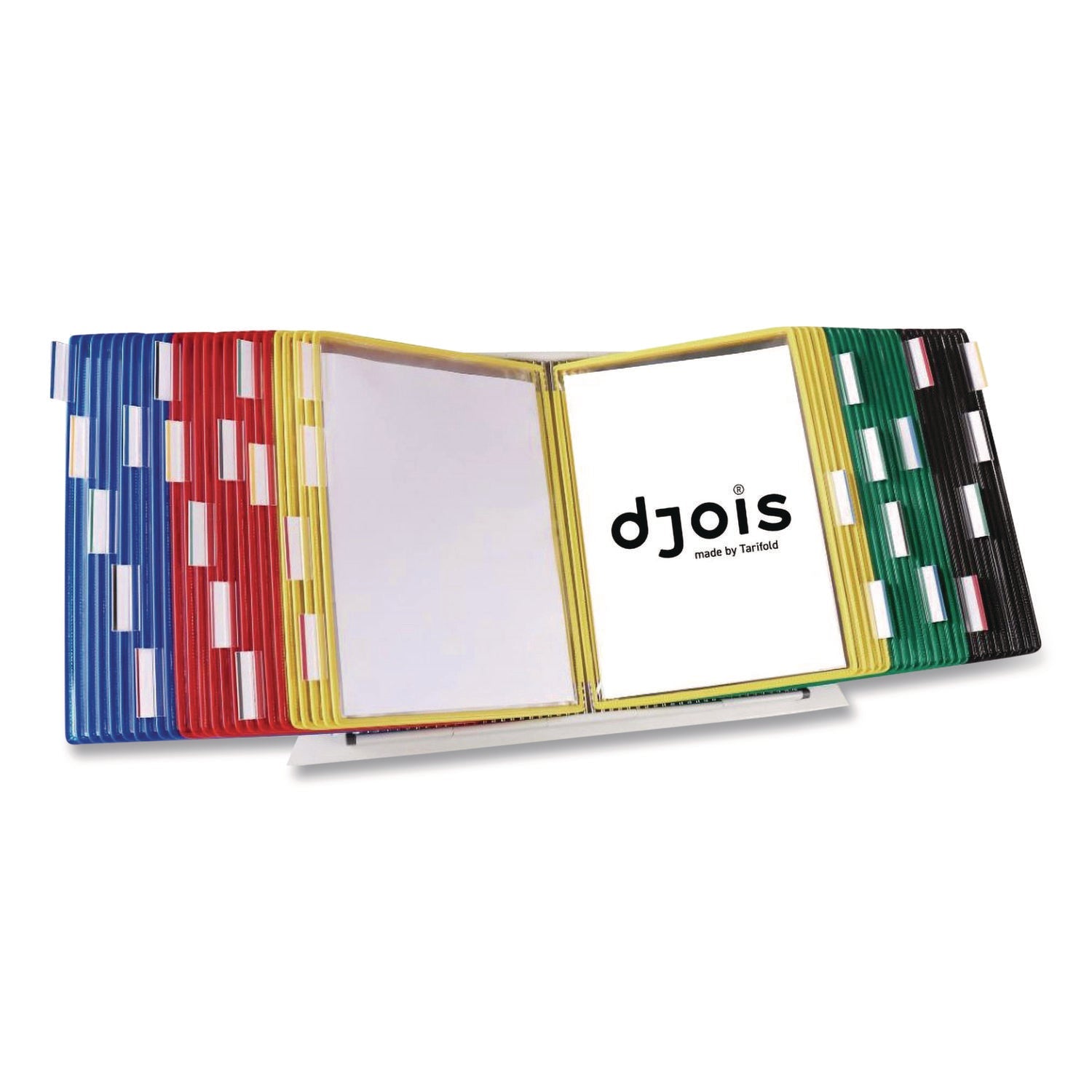 djois® by Tarifold Desktop Reference and Display System, 50 Panels with Assorted Borders, White Base - Bloom Skins