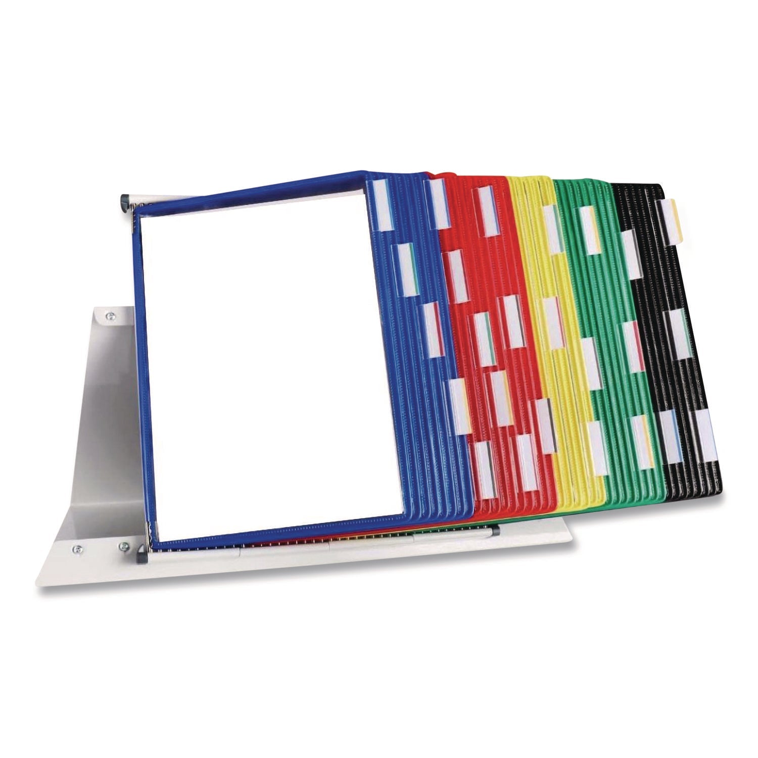 djois® by Tarifold Desktop Reference and Display System, 40 Panels with Assorted Borders, White Base - Bloom Skins