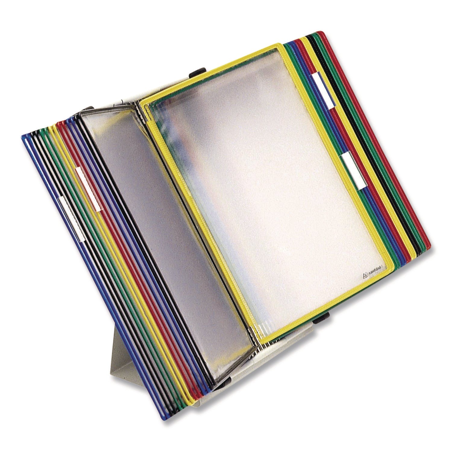 djois® by Tarifold Desktop Reference and Display System, 40 Panels with Assorted Borders, White Base - Bloom Skins