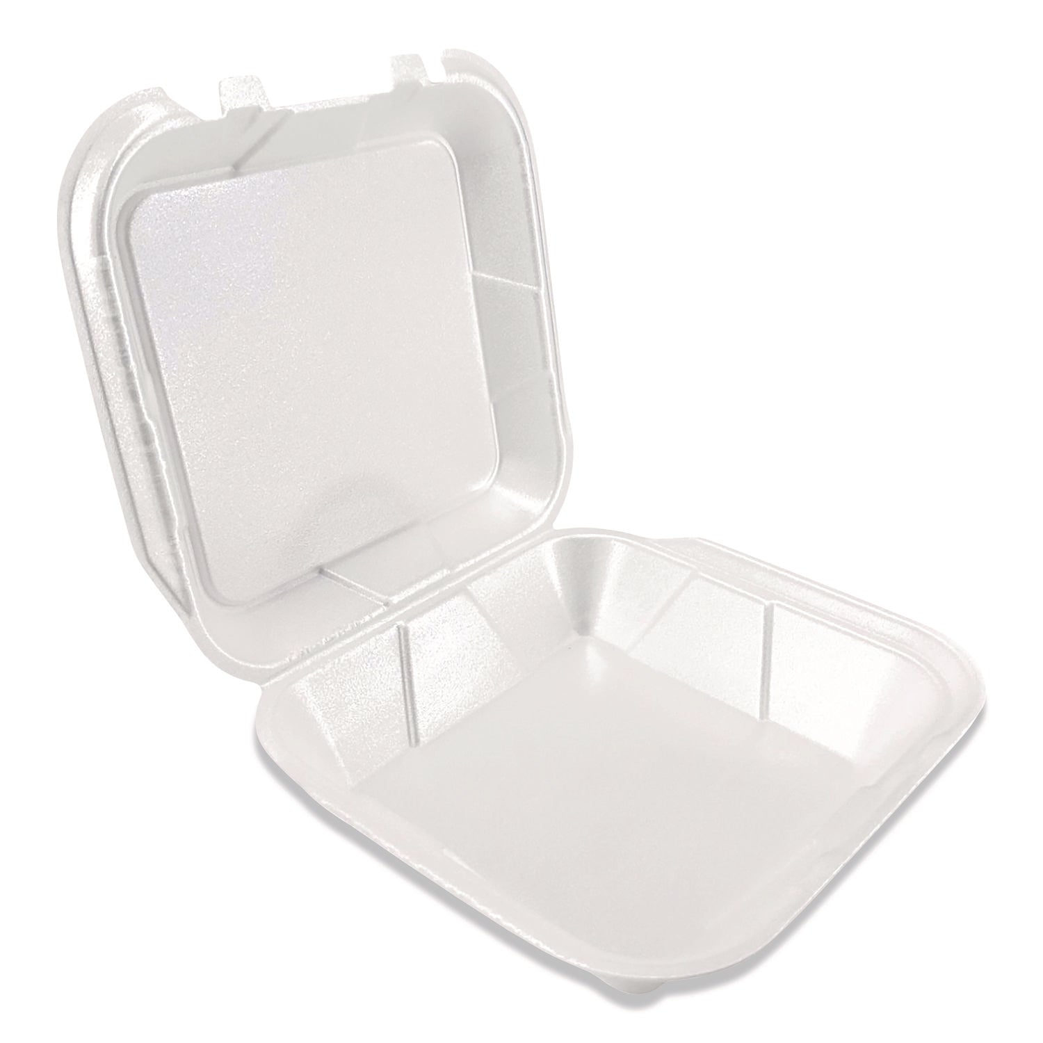Plastifar Foam Hinged Lid Containers, 9 x 10 x 3, White, Foam, 200/Carton