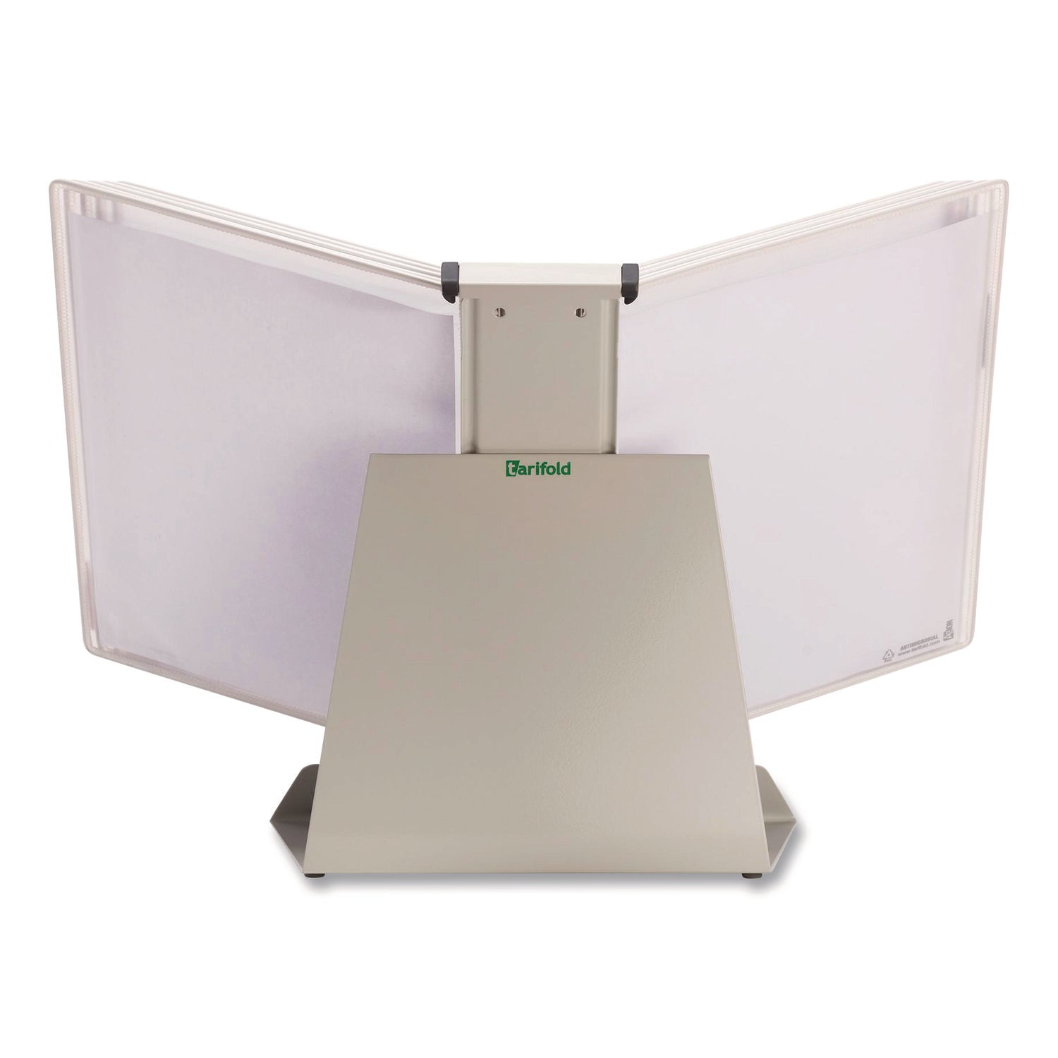 djois® by Tarifold Antimicrobial Desktop Reference and Display System, 10 Panels with White Borders, White Base - Bloom Skins