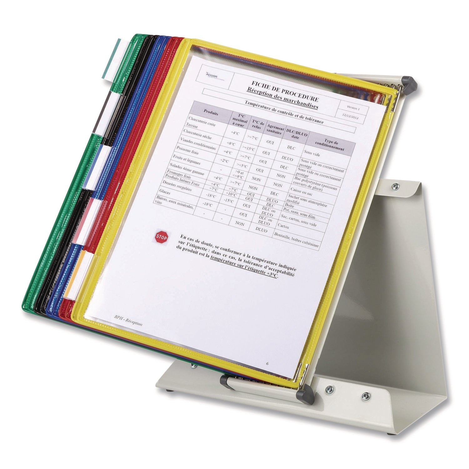 djois® by Tarifold Antimicrobial Desktop Reference and Display System, 10 Panels with Assorted Borders, White Base - Bloom Skins