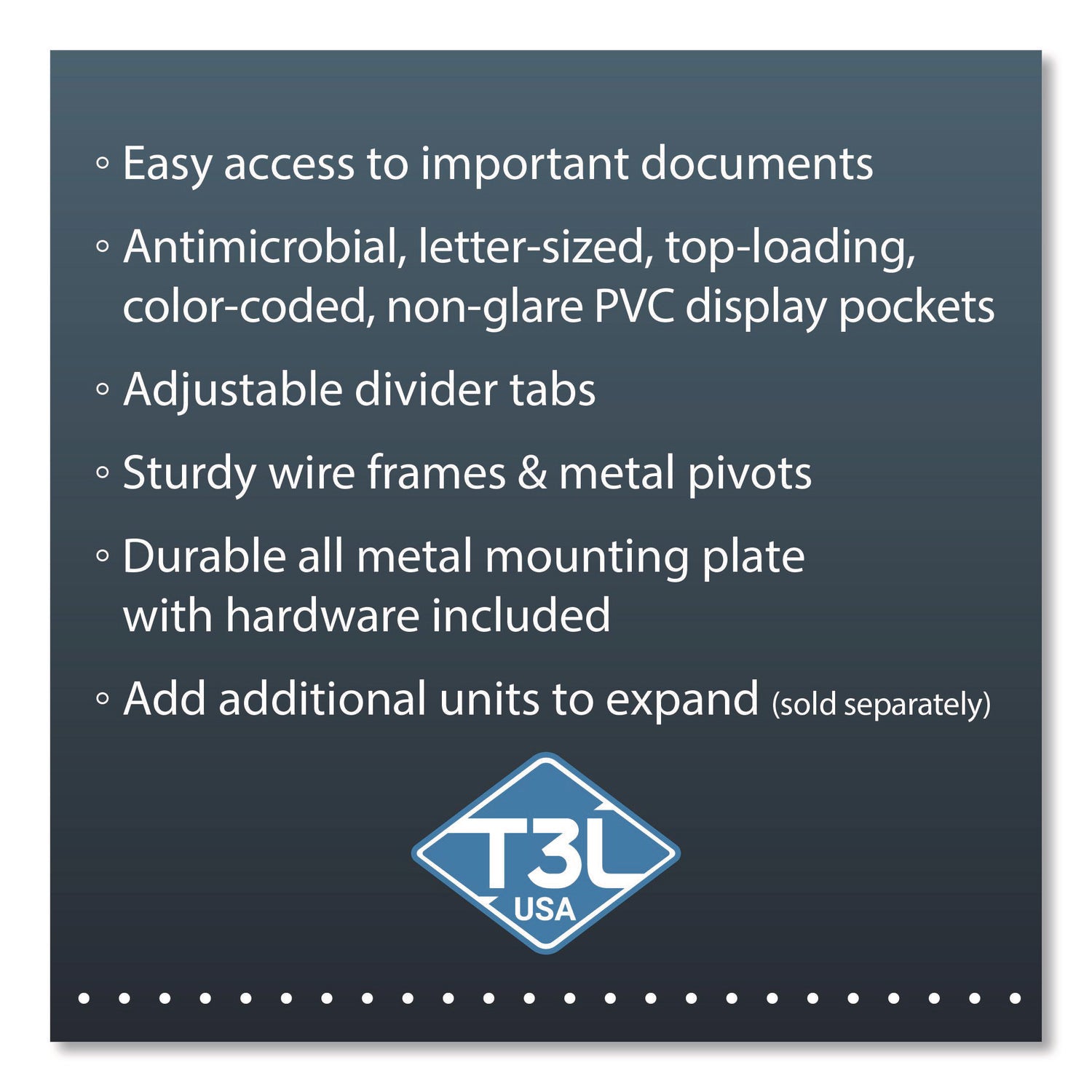 djois® by Tarifold Antimicrobial Desktop Reference and Display System, 10 Panels with Assorted Borders, White Base - Bloom Skins