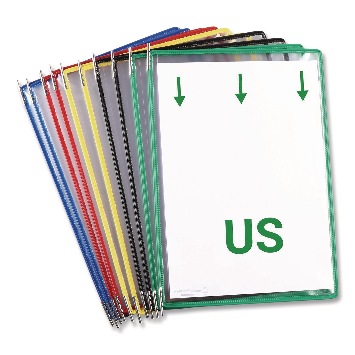 djois® by Tarifold Antimicrobial Desktop Reference and Display System, 10 Panels with Assorted Borders, White Base - Bloom Skins