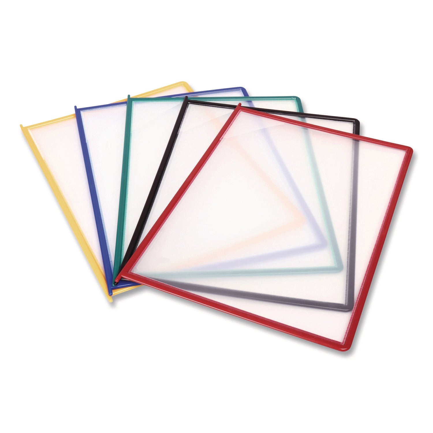 djois® by Tarifold Easy-Load Wall Display Unit, 10 Panels with Assorted Borders, White Base - Bloom Skins